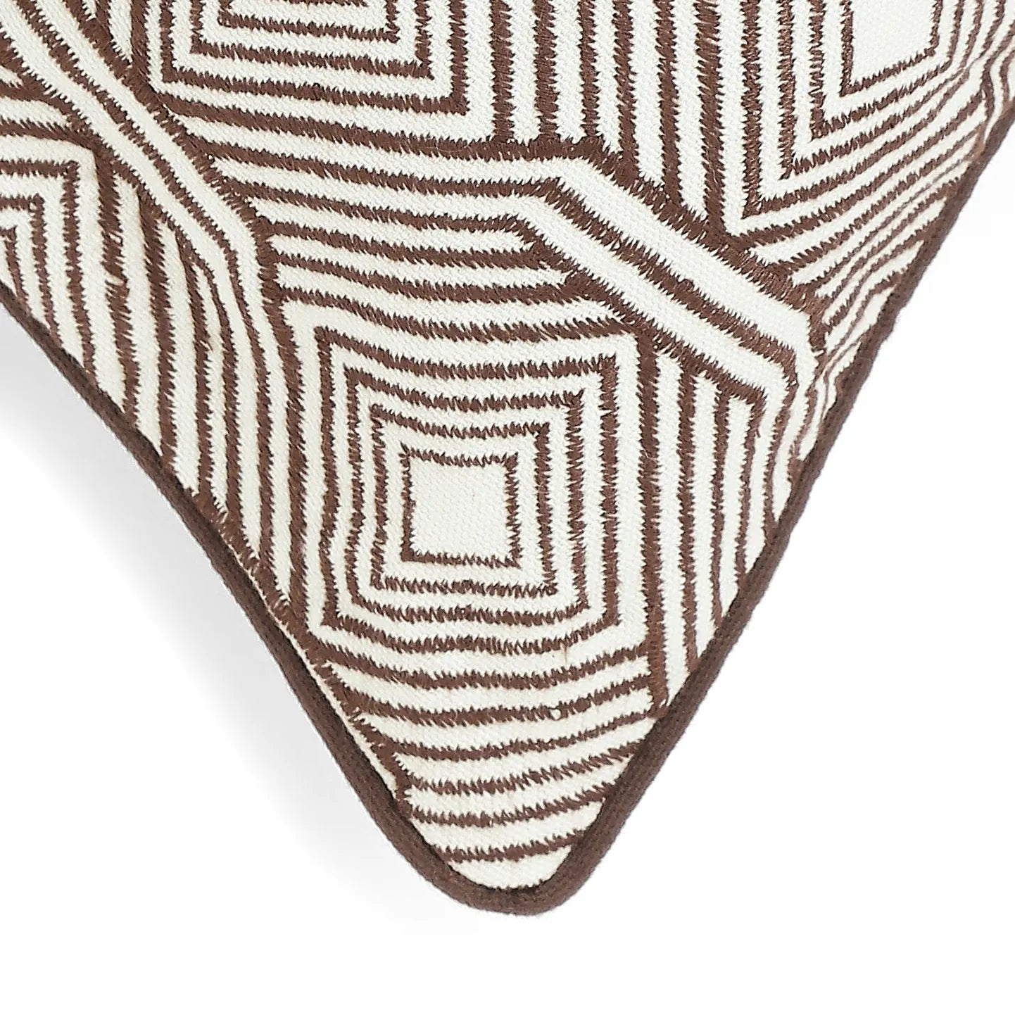 Espricia Embroidered Cushion Cover | Tile & Thread Oakwood / Cushion Cover (41cm x 41cm)