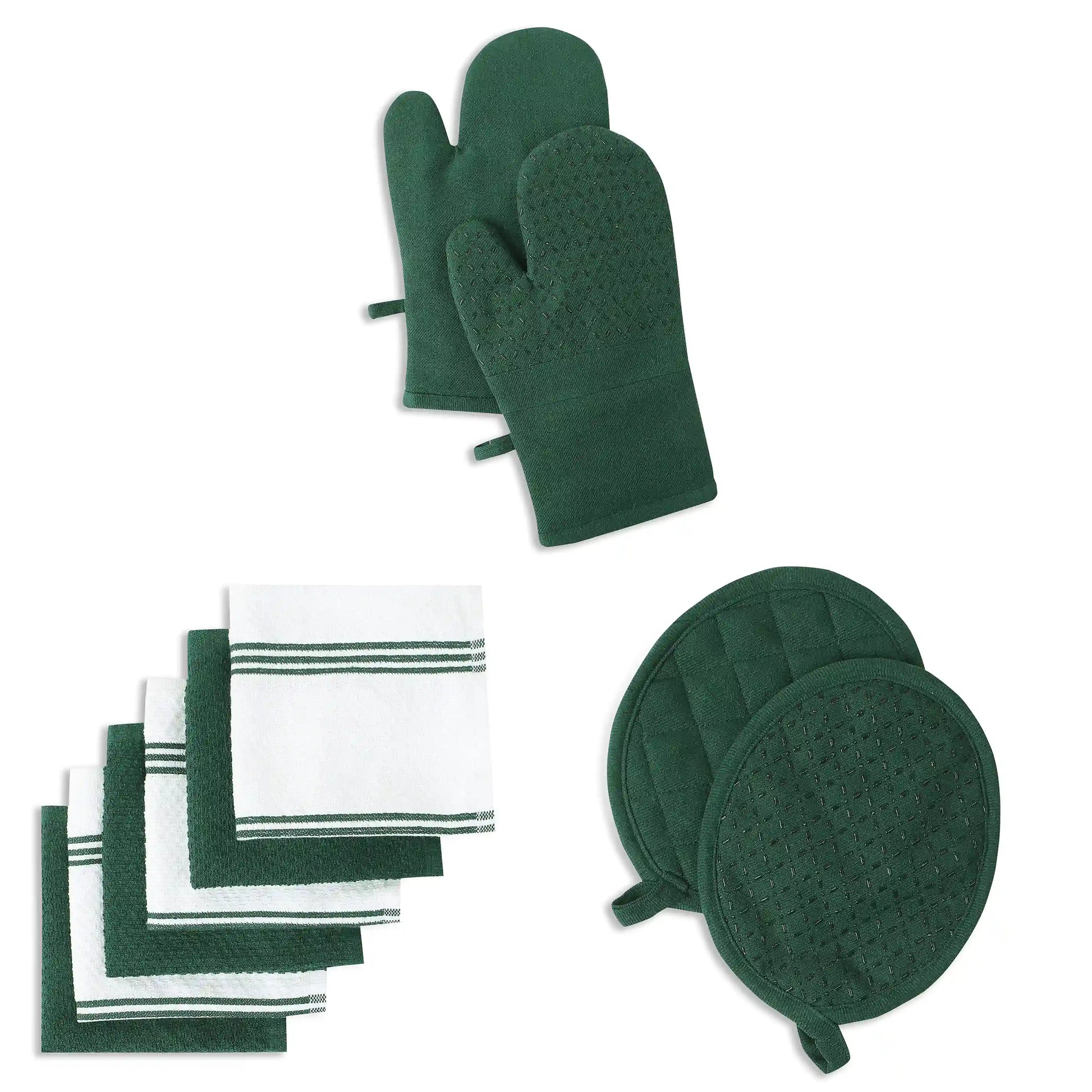 Kaleida 16-Piece Kitchen Linen Set Green Glamour