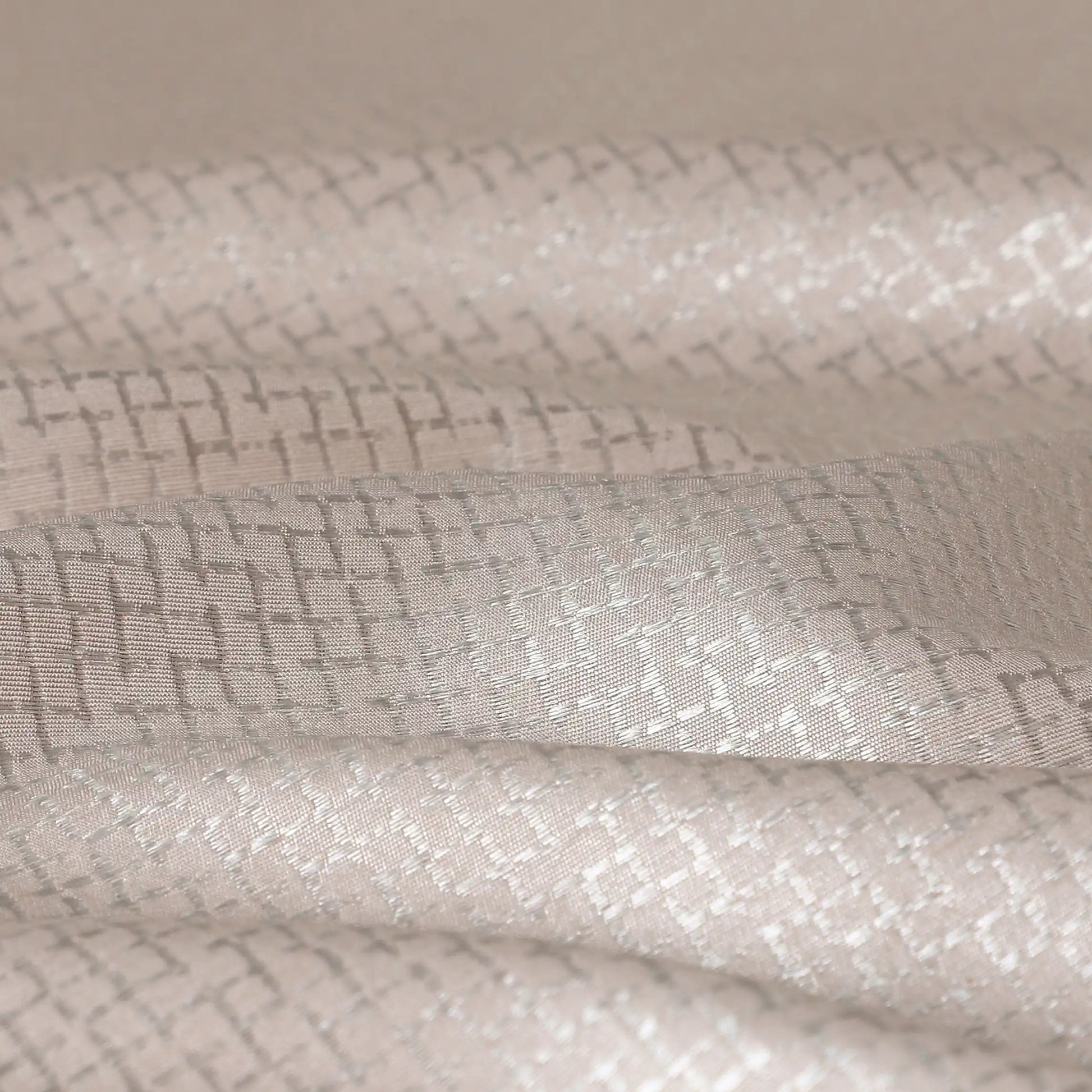 Pelushe Set Of 2 Solid Readymade Curtains | Checkered Nature Misty Rose / Door-XL (9ft X 4.4ft)
