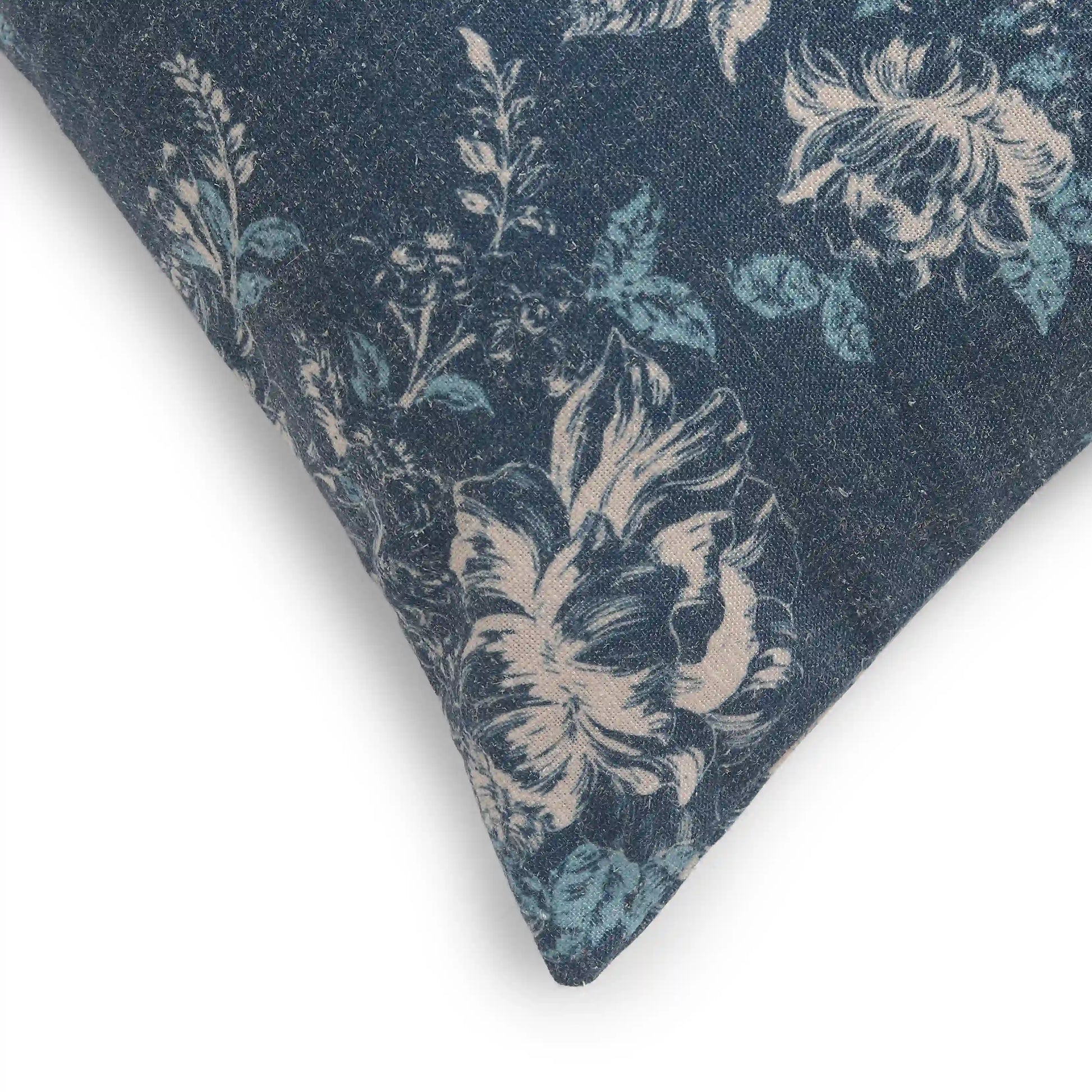 Vissencia Printed Cushion Cover | Blossoms Dark Blue / Cushion Cover (51cm x 51cm)