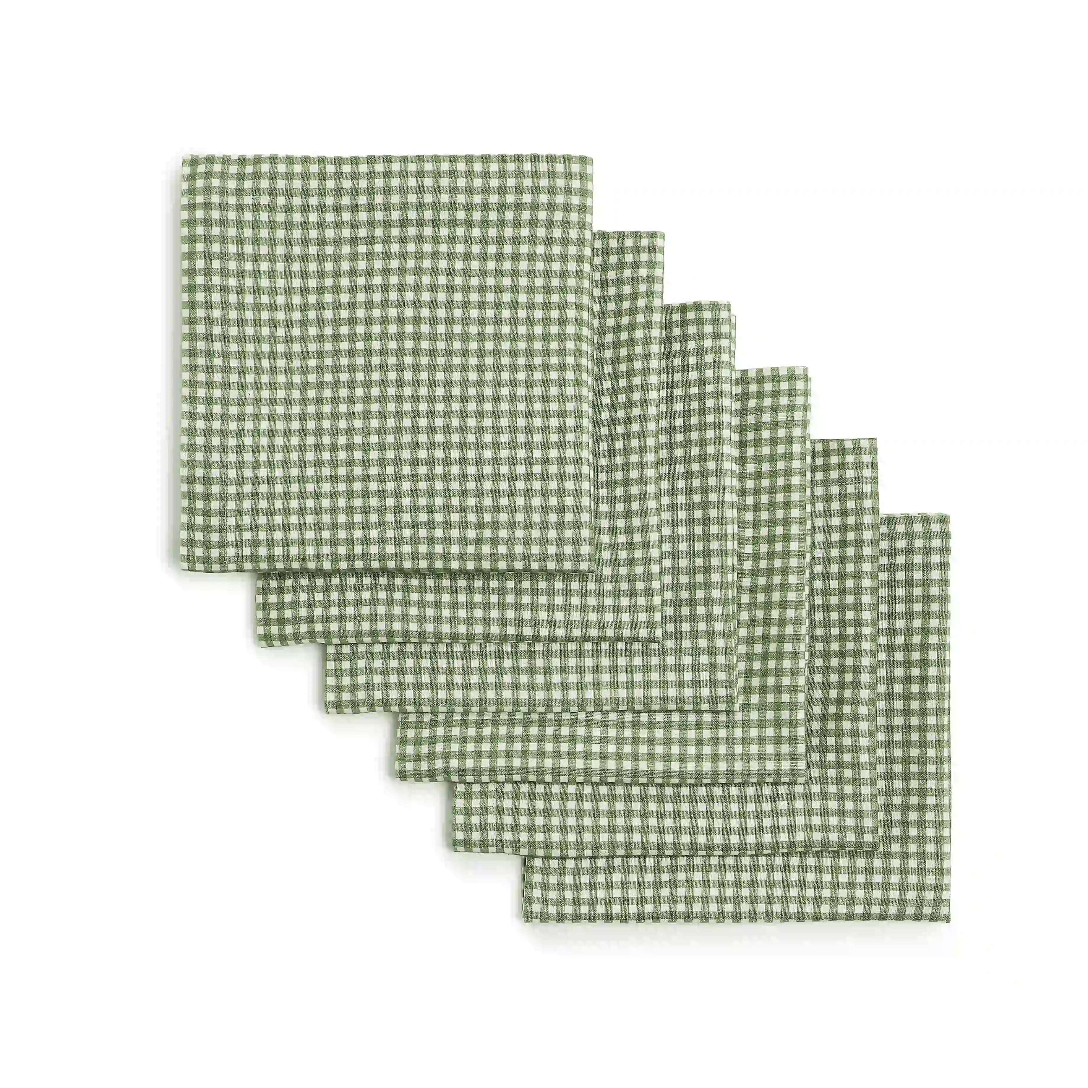Nonna's Home 100% Cotton Table Napkin Set Small Rosemary Gingham / Pack of 6