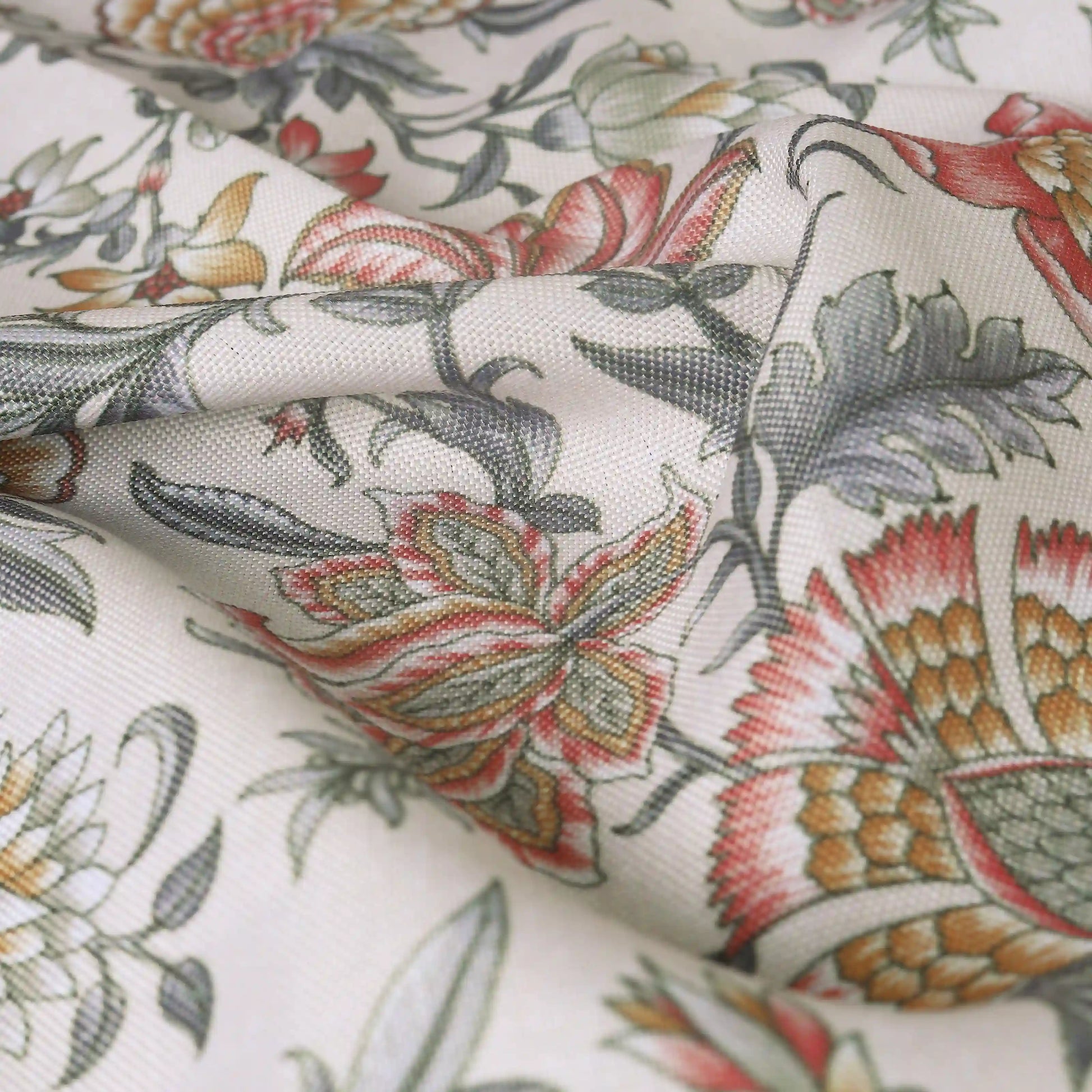 Chippa Lane Set Of 2 Printed Readymade Curtains | Chintz Affair Dusty Rose / Door (7ft X 4.4ft)