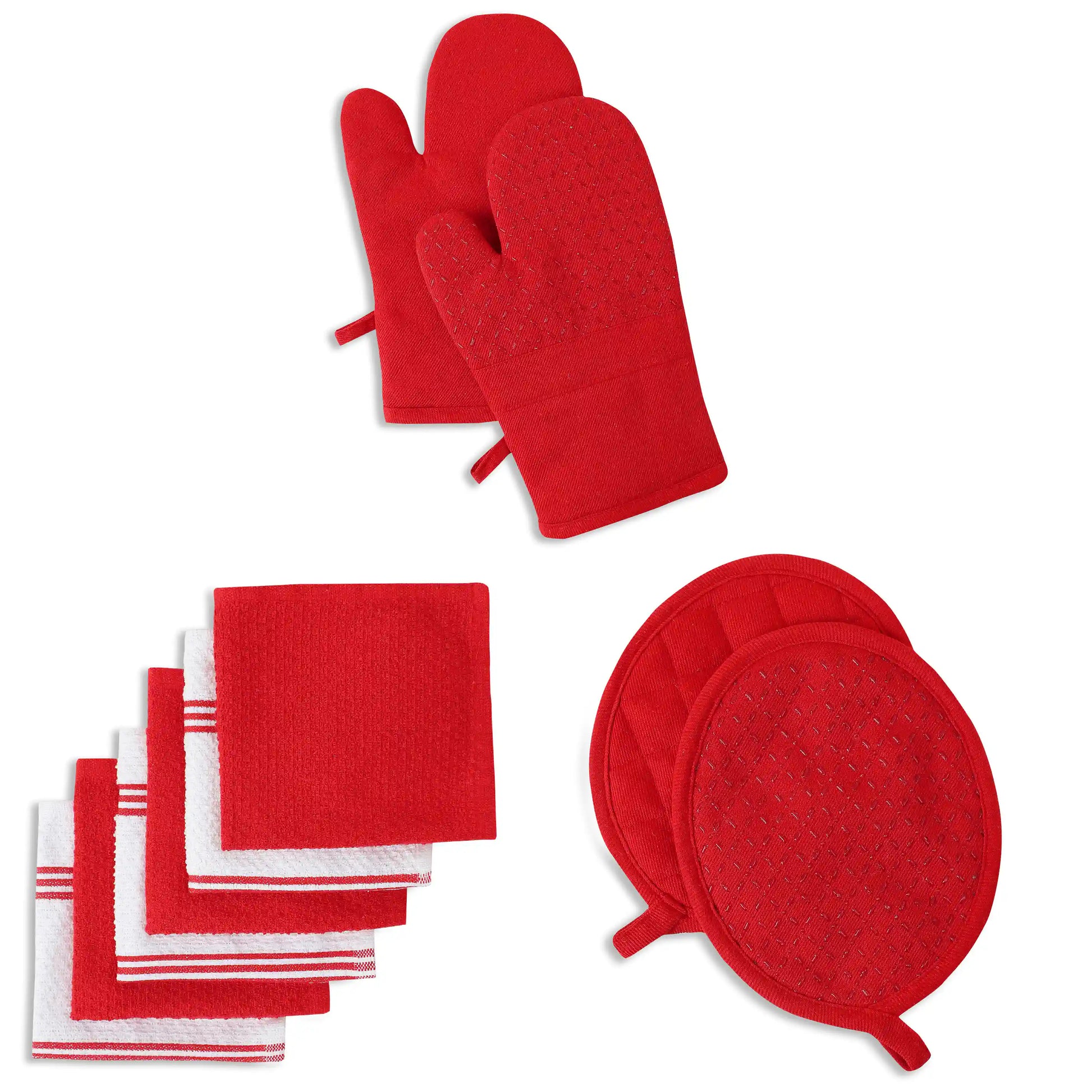 Kaleida 16-Piece Kitchen Linen Set Carmine Chorus