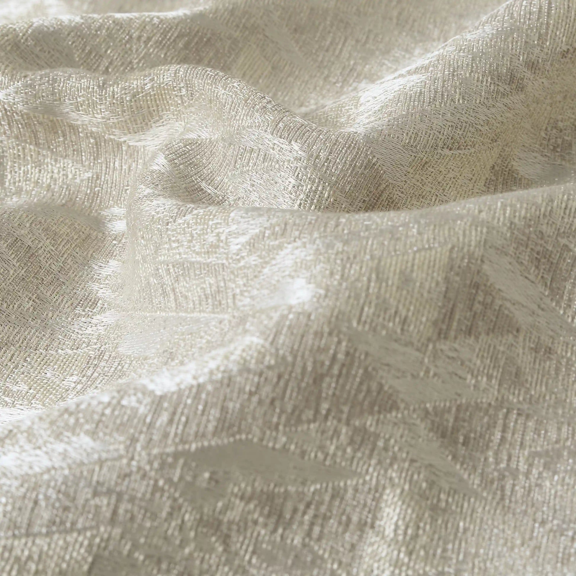 De Jacquard - Classic Set Of 2 Jacquard Readymade Curtains | Diamond Drift Stone / Door-XL (9ft X 4.4ft)