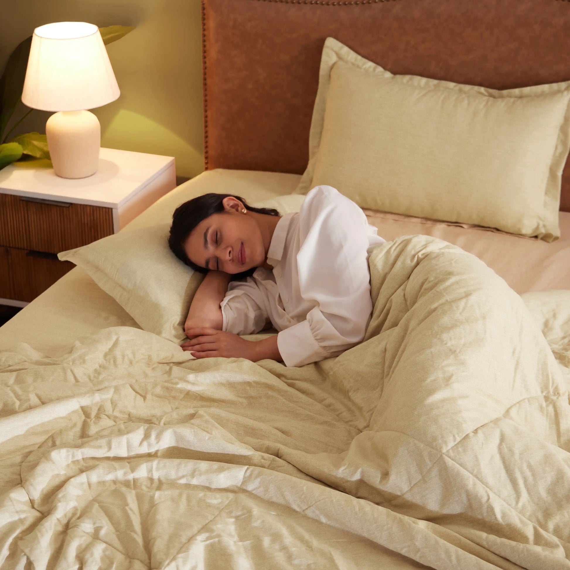 Yutori 100% Cotton Double Comforter Beige / Double