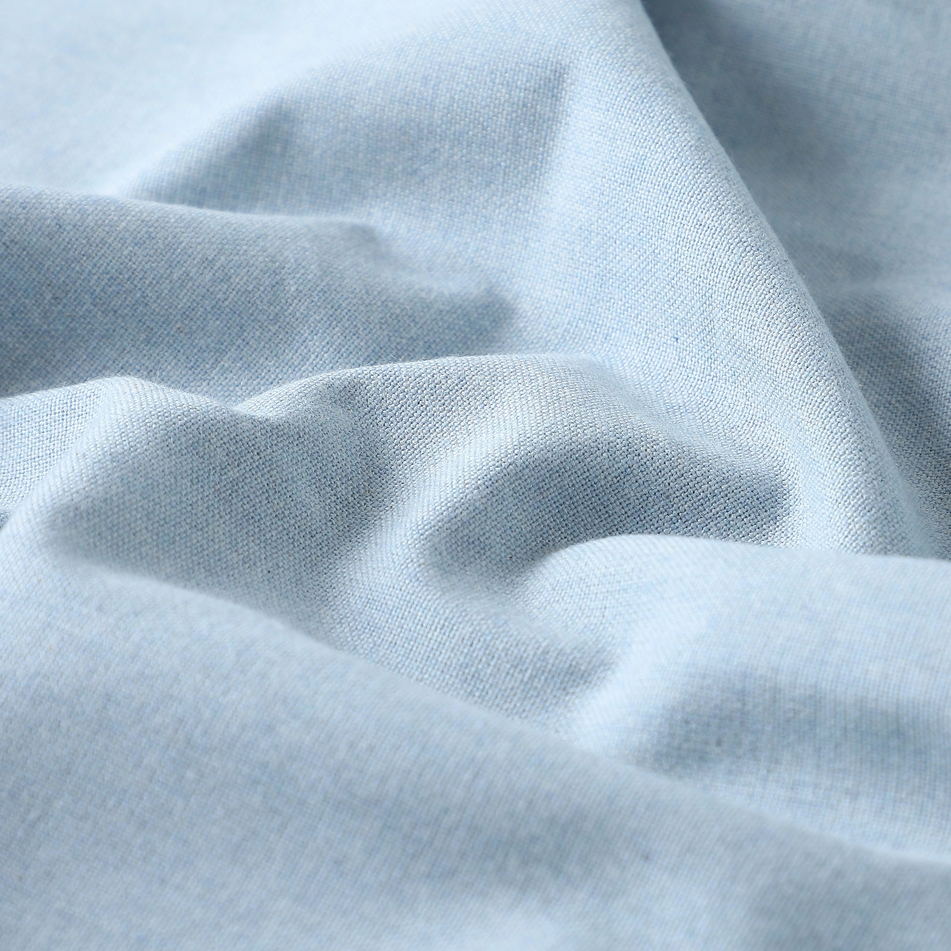 Pelushe Set Of 2 100% Cotton Solid Readymade Curtains | Everyday Hues Blue Haze / Door (7ft X 4.4ft)