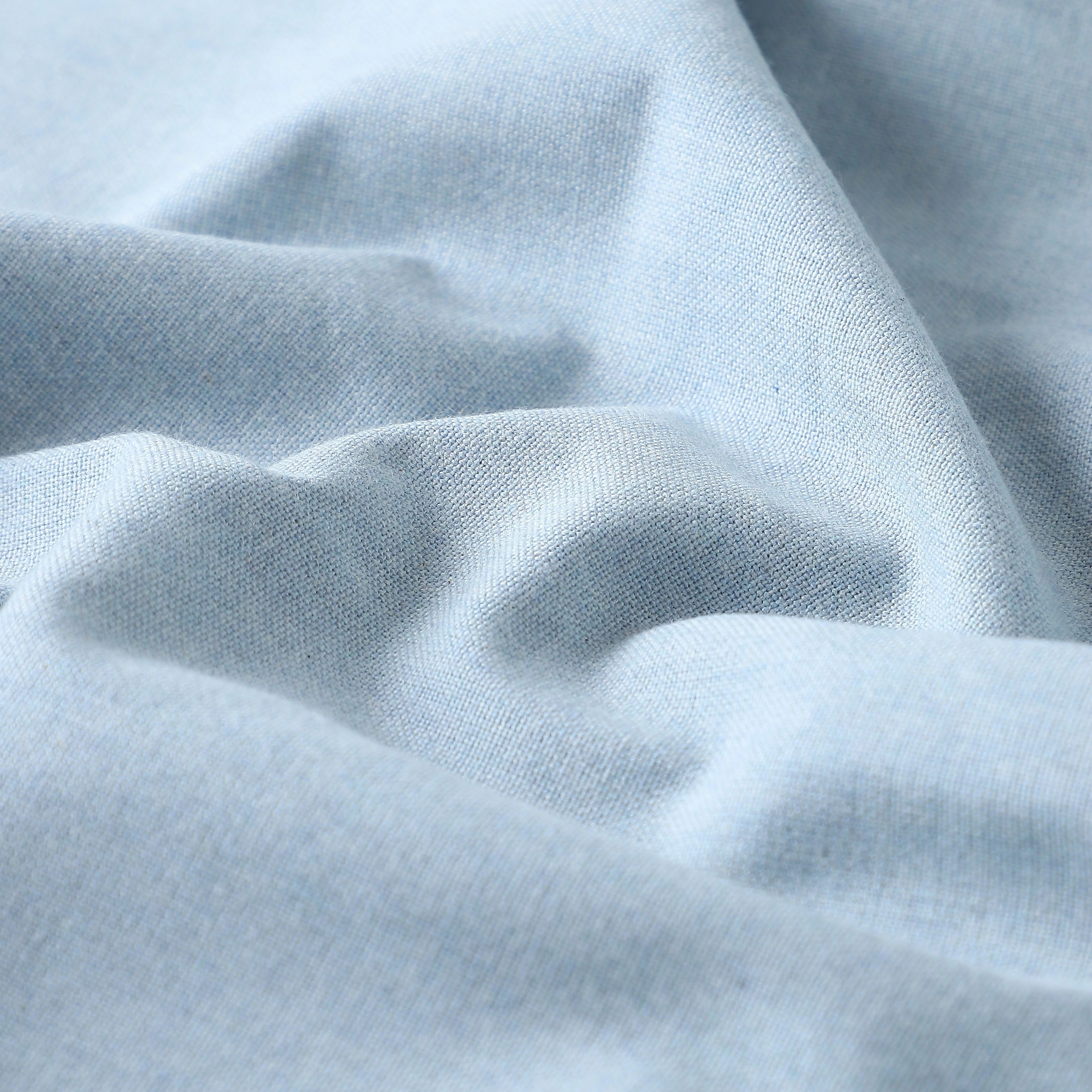 Pelushe Set Of 2 100% Cotton Solid Readymade Curtains | Everyday Hues Blue Haze / Door (7ft X 4.4ft)