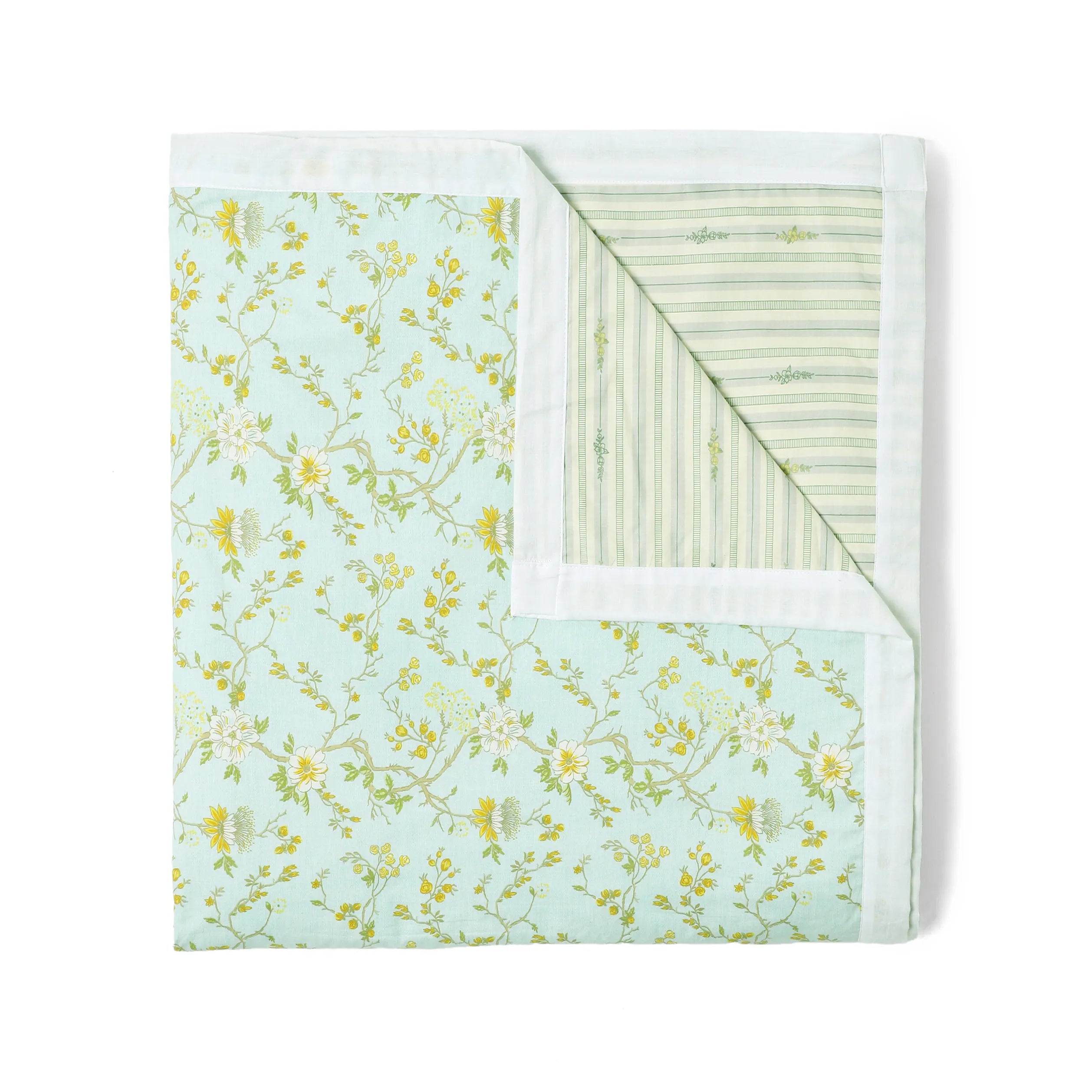 Bloomshire Luxe | Romantic Flora Printed Reversible Dohar with Super Soft Flannel Layering-Light Blue Light Blue / Single