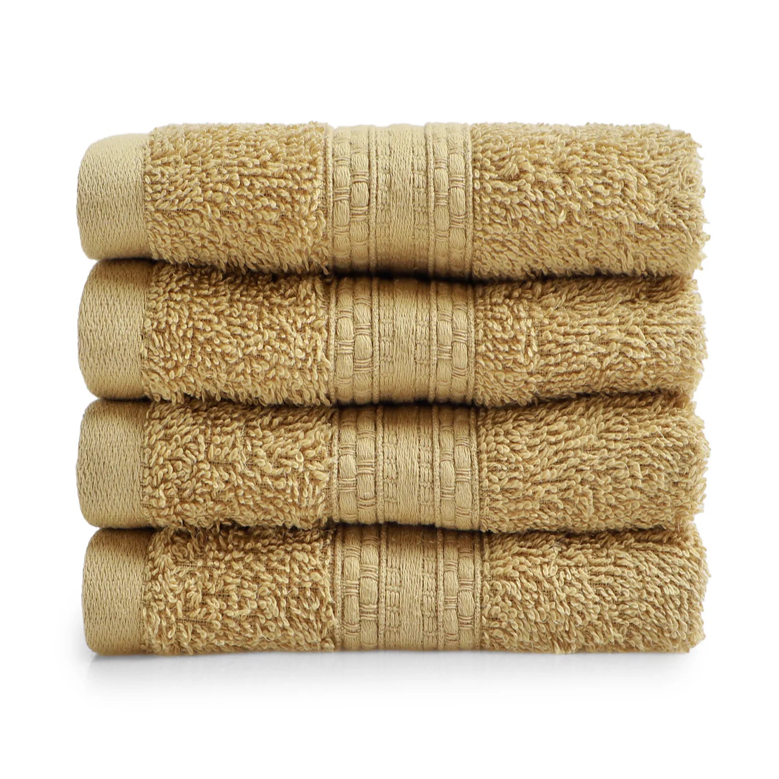 Paleto 100% Cotton Face Towel - Pack Of 4 Beige / Face Towel (30cm x 30cm)