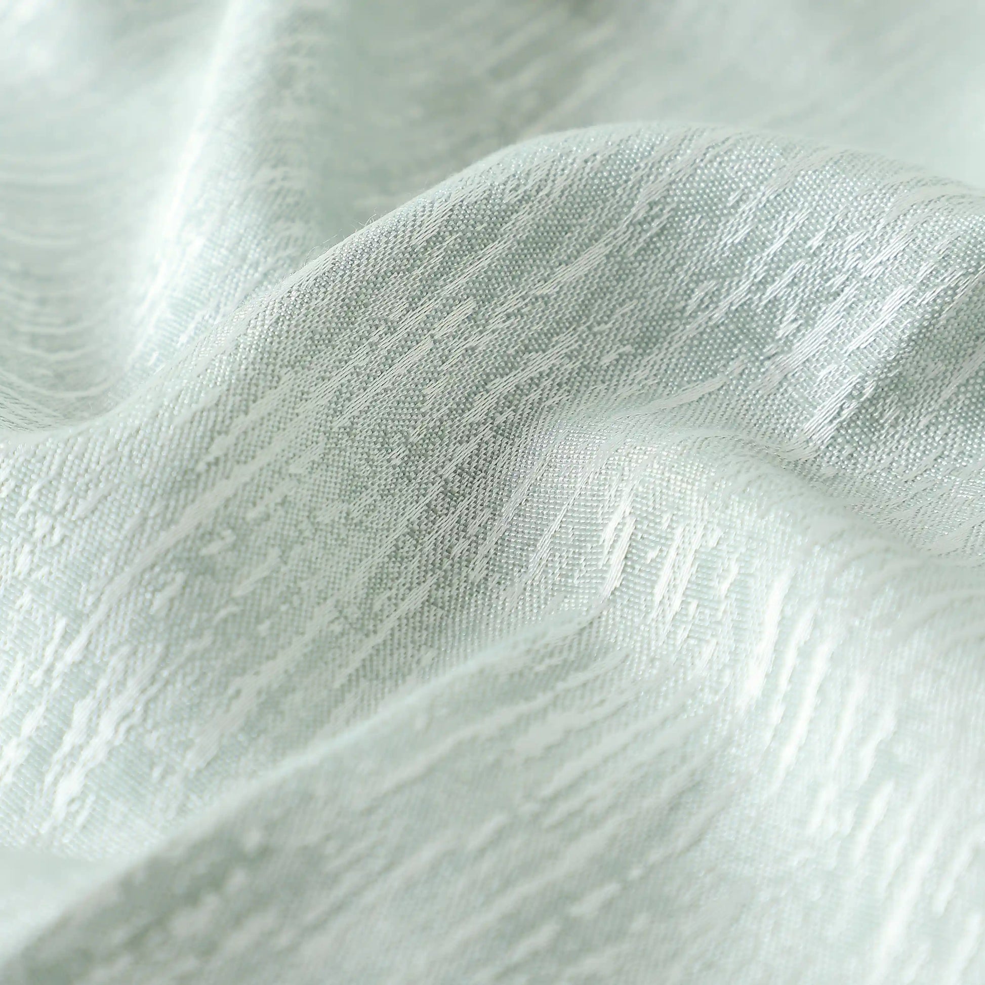 De Jacquard - Classic Set Of 2 Jacquard Readymade Curtains | Woodland Dreams Mint Lagoon / Door-XL (9ft X 4.4ft)