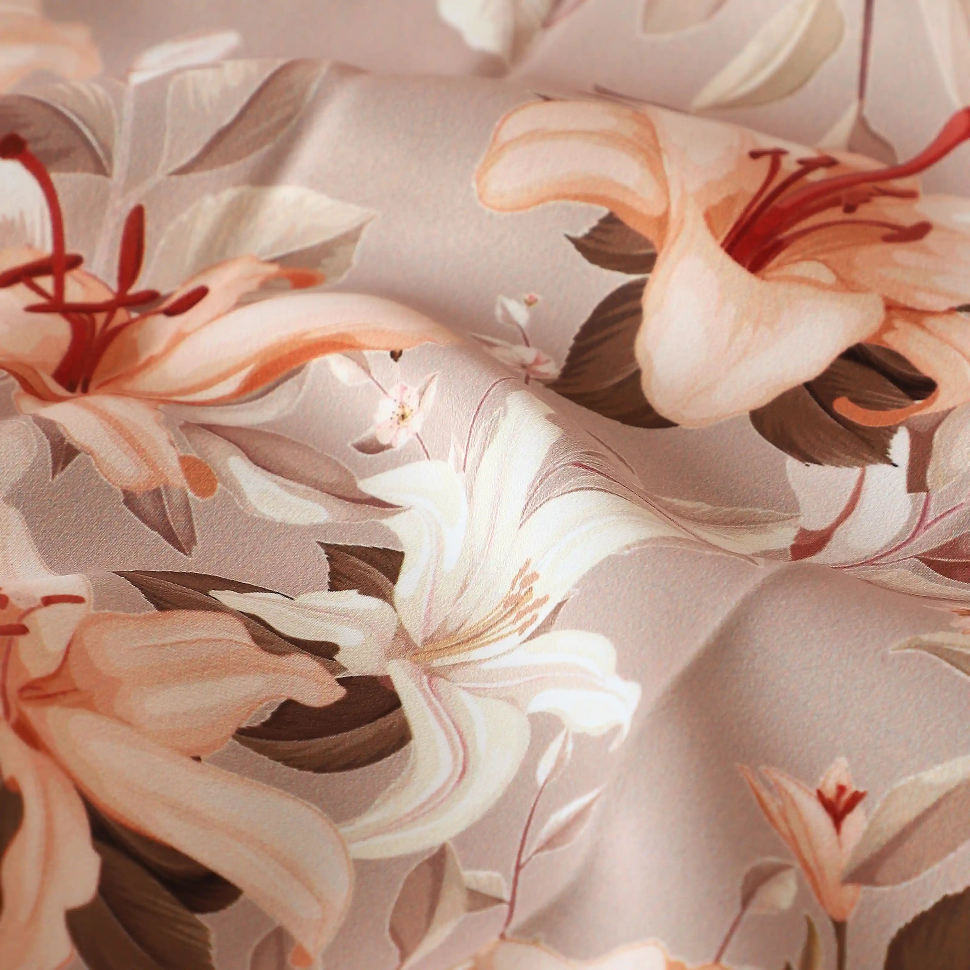 Bloomshire Classic Set Of 2 Printed Readymade Curtains | Tropical Whisper Coral / Window (5ft X 4.4ft)