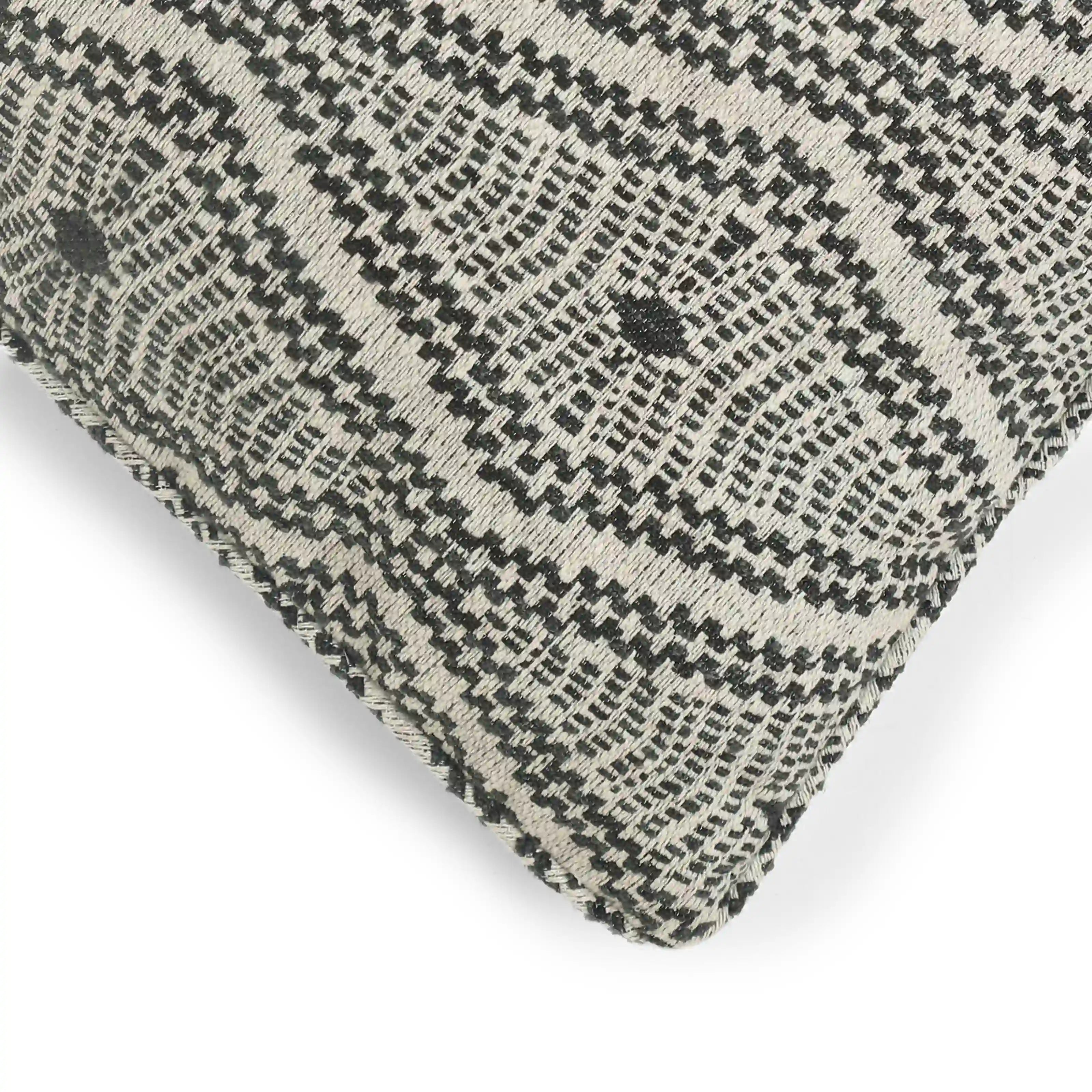 Espricia Woven Cushion Cover | Monochrome Threads Ebony / Cushion Cover (41cm x 41cm)