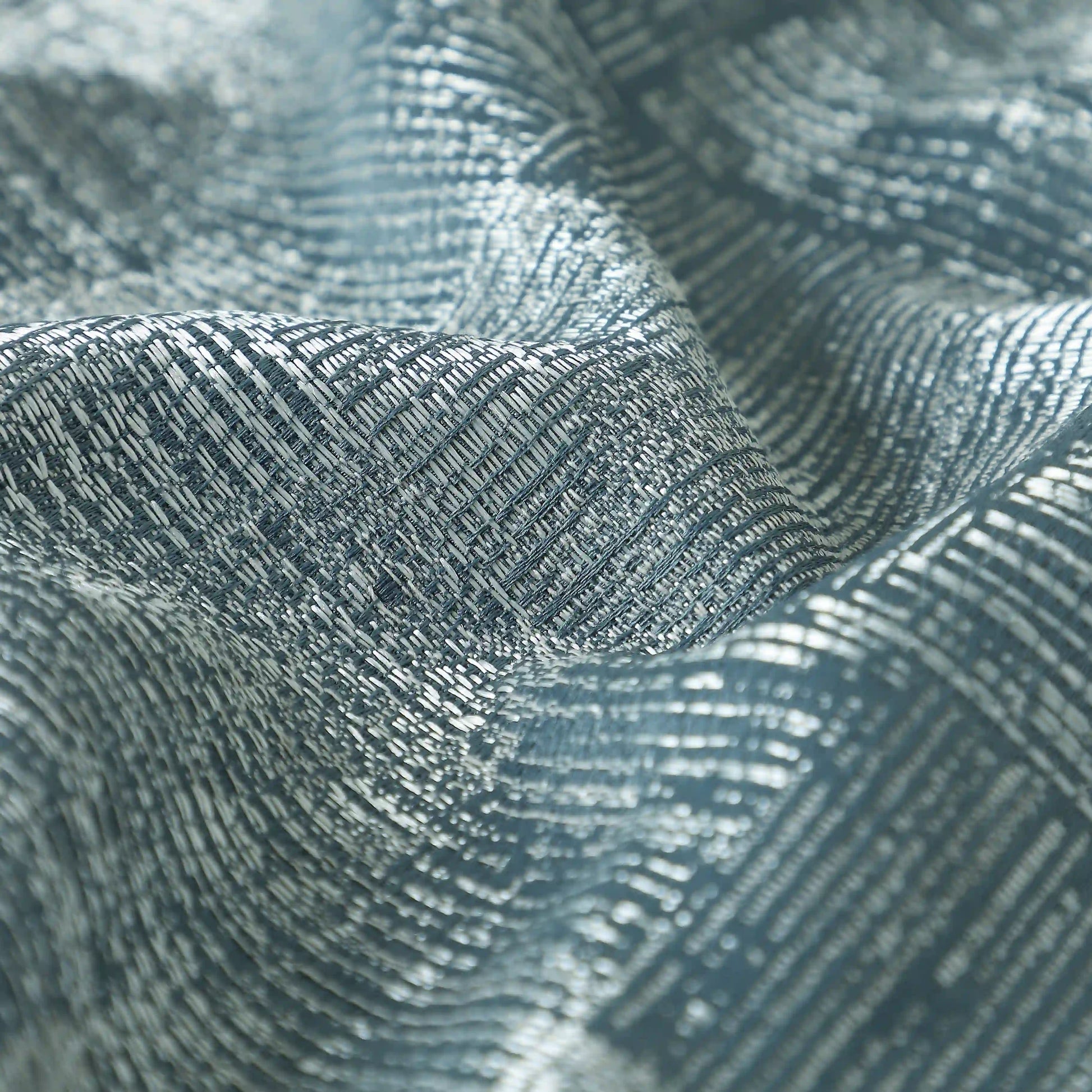 De Jacquard - Luxe Set Of 2 Jacquard Readymade Curtains | Eternal Imprint Teal Dust / Window (5ft X 4.4ft)