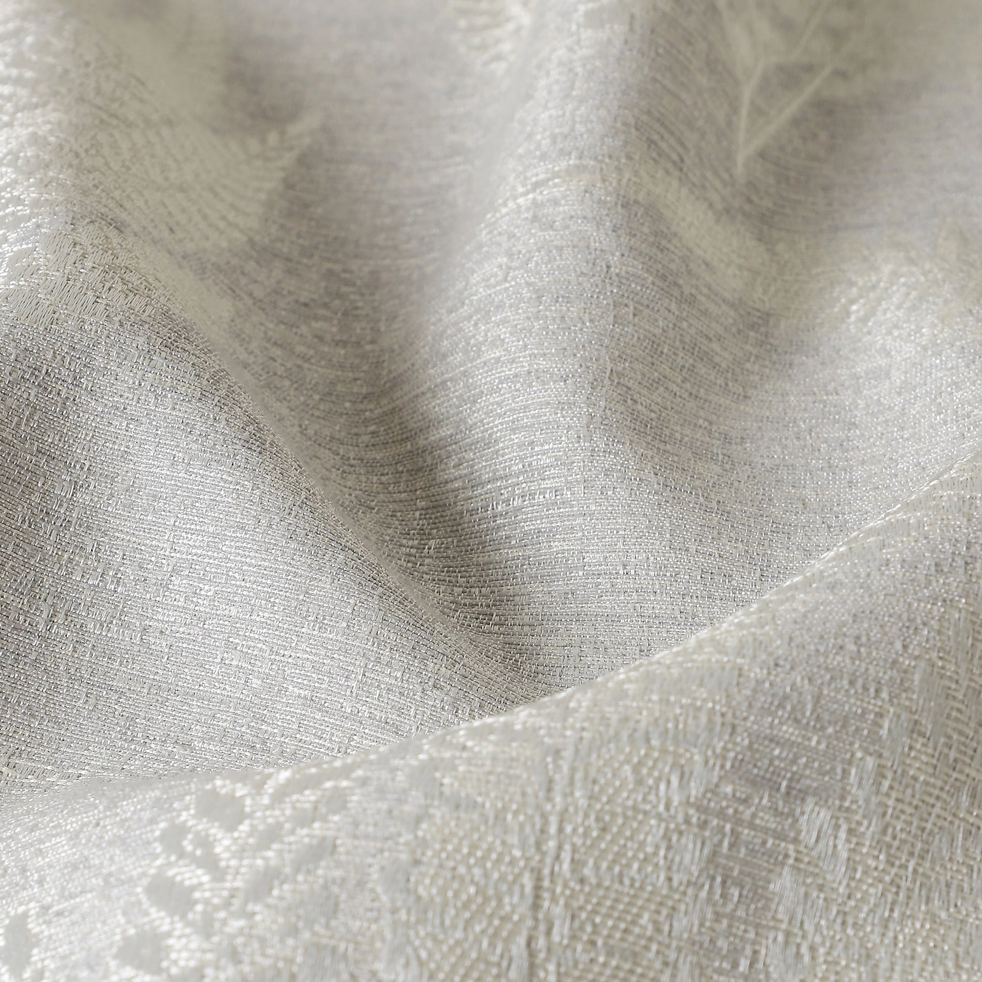 De Jacquard - Classic Set Of 2 Jacquard Readymade Curtains | Tropical Whisper Soft Fawn / Door (7ft X 4.4ft)