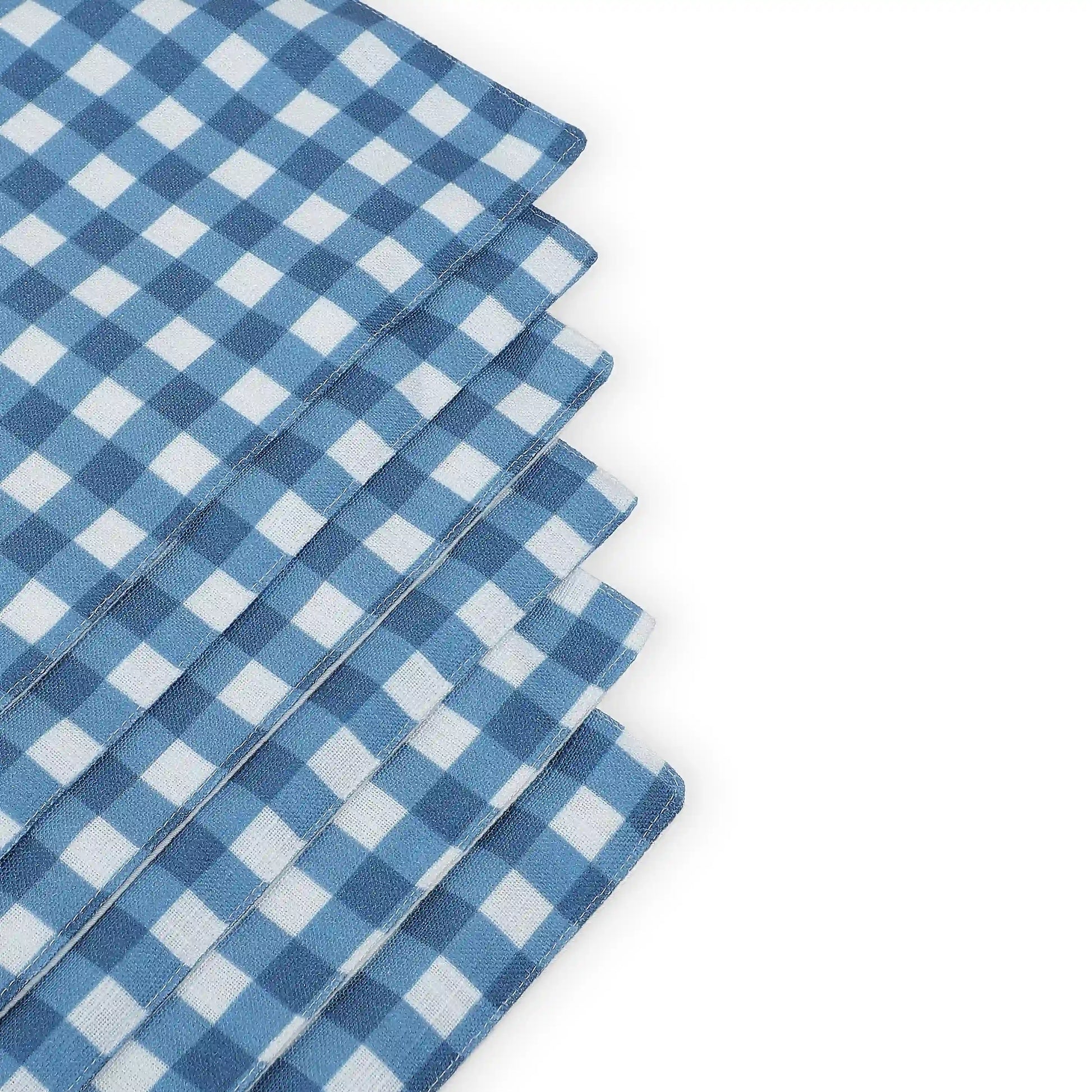Nonna's Home 100% Polyester Table Placemat Set Big Blueberry Gingham / 6 Piece Set