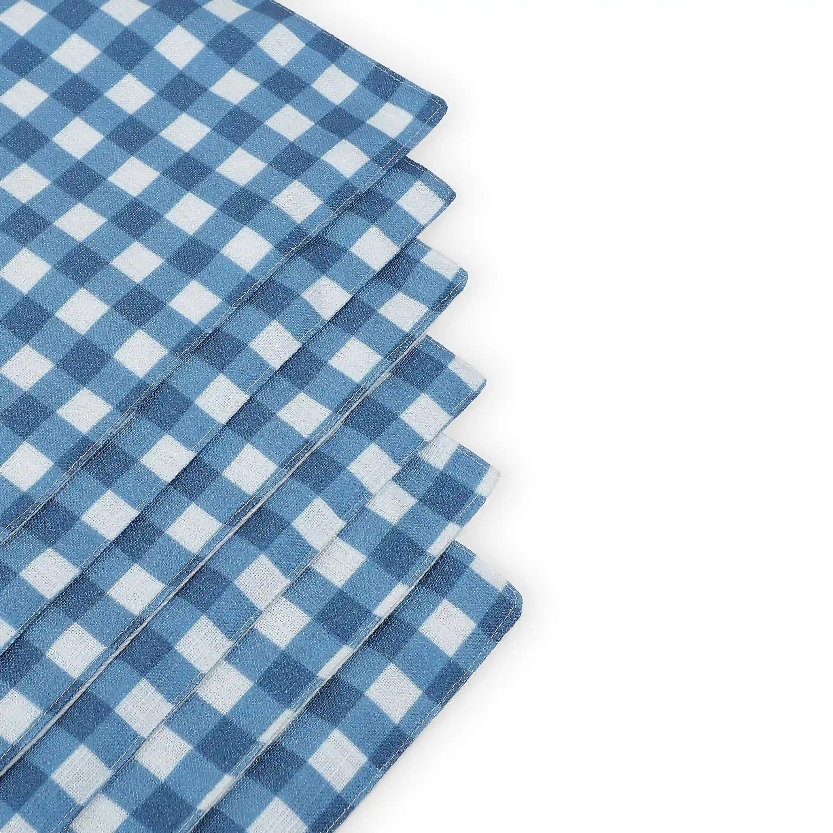Nonna's Home 100% Polyester Table Placemat Set Big Blueberry Gingham / 6 Piece Set