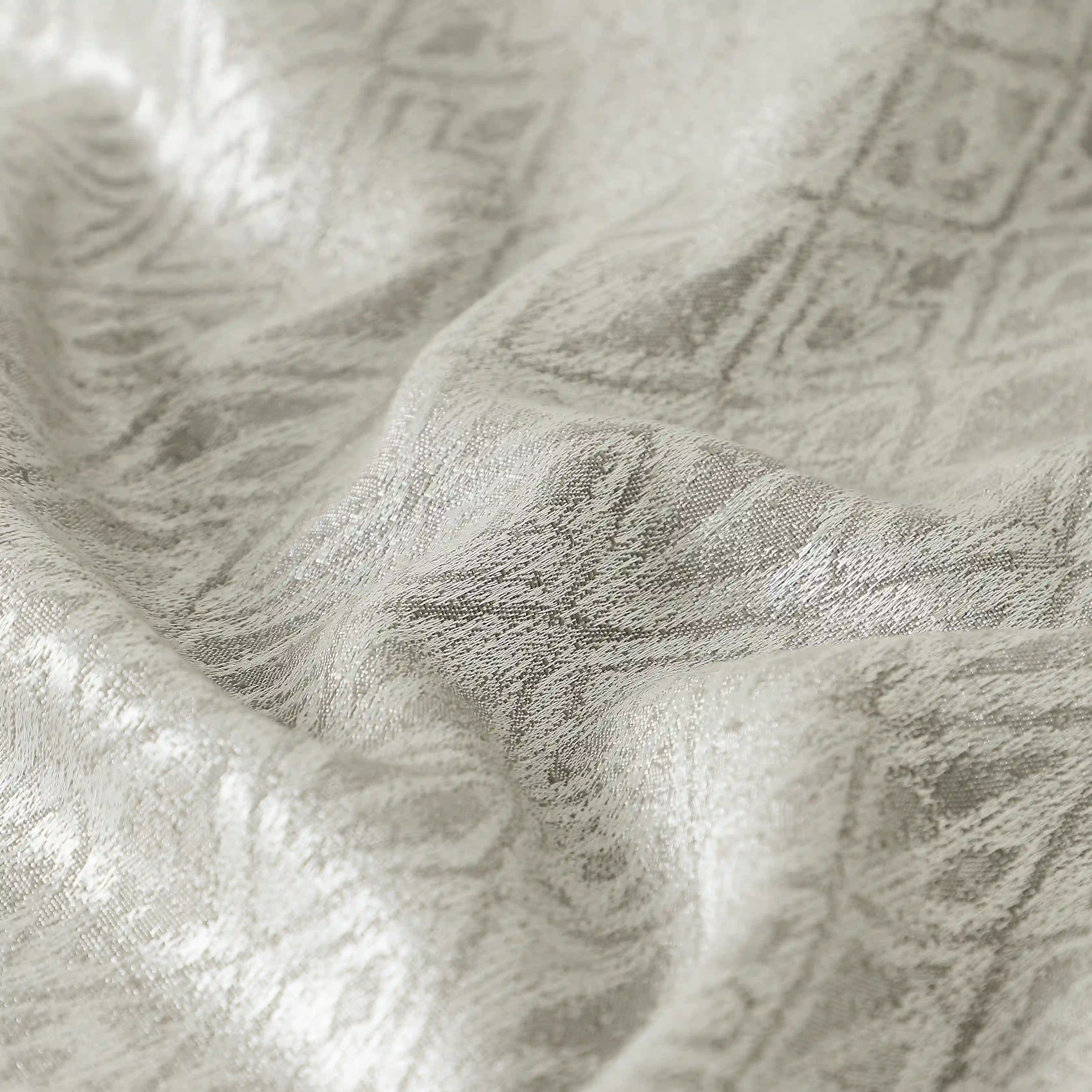 De Jacquard - Classic Set Of 2 Jacquard Readymade Curtains | Cozy Diamonds Cloud / Door-XL (9ft X 4.4ft)