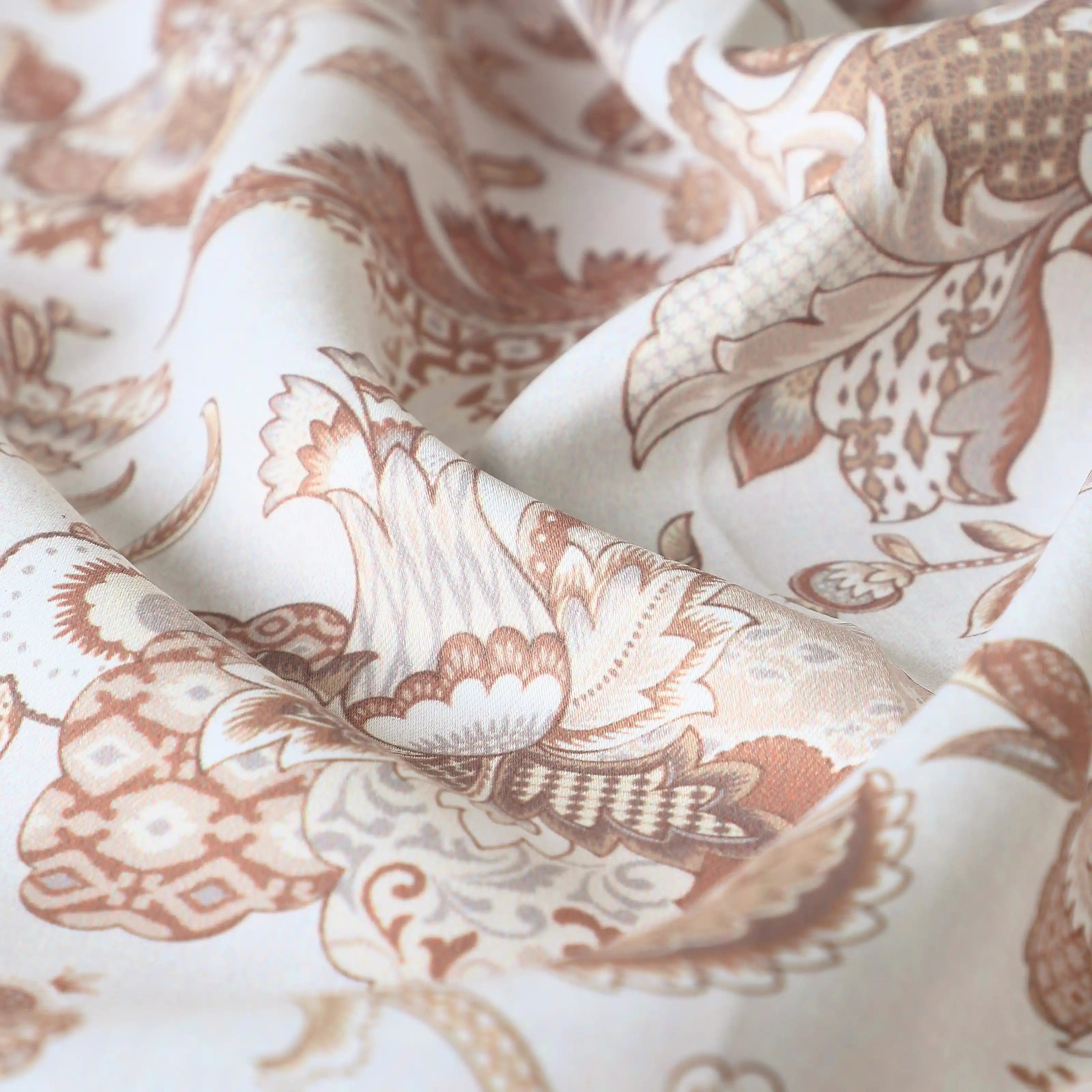 Bloomshire Classic Set Of 2 Printed Readymade Curtains | Classic Chintz Sand / Door (7ft X 4.4ft)