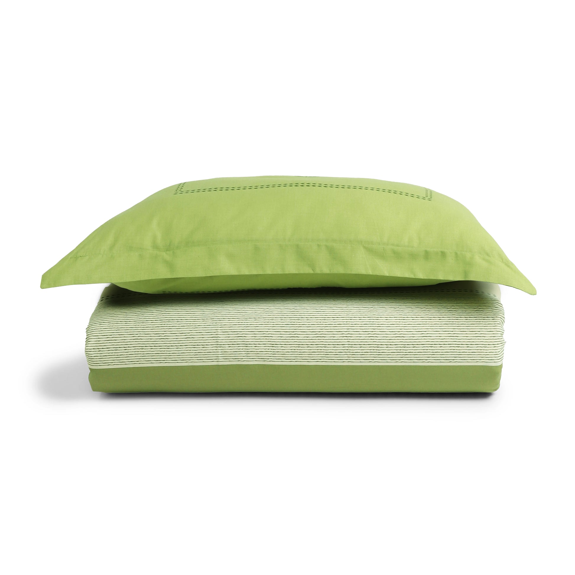 Chippa Lane | Contemporary Indian Print Design Cotton Bedsheet Set-Indian Moss Indian Moss / Single