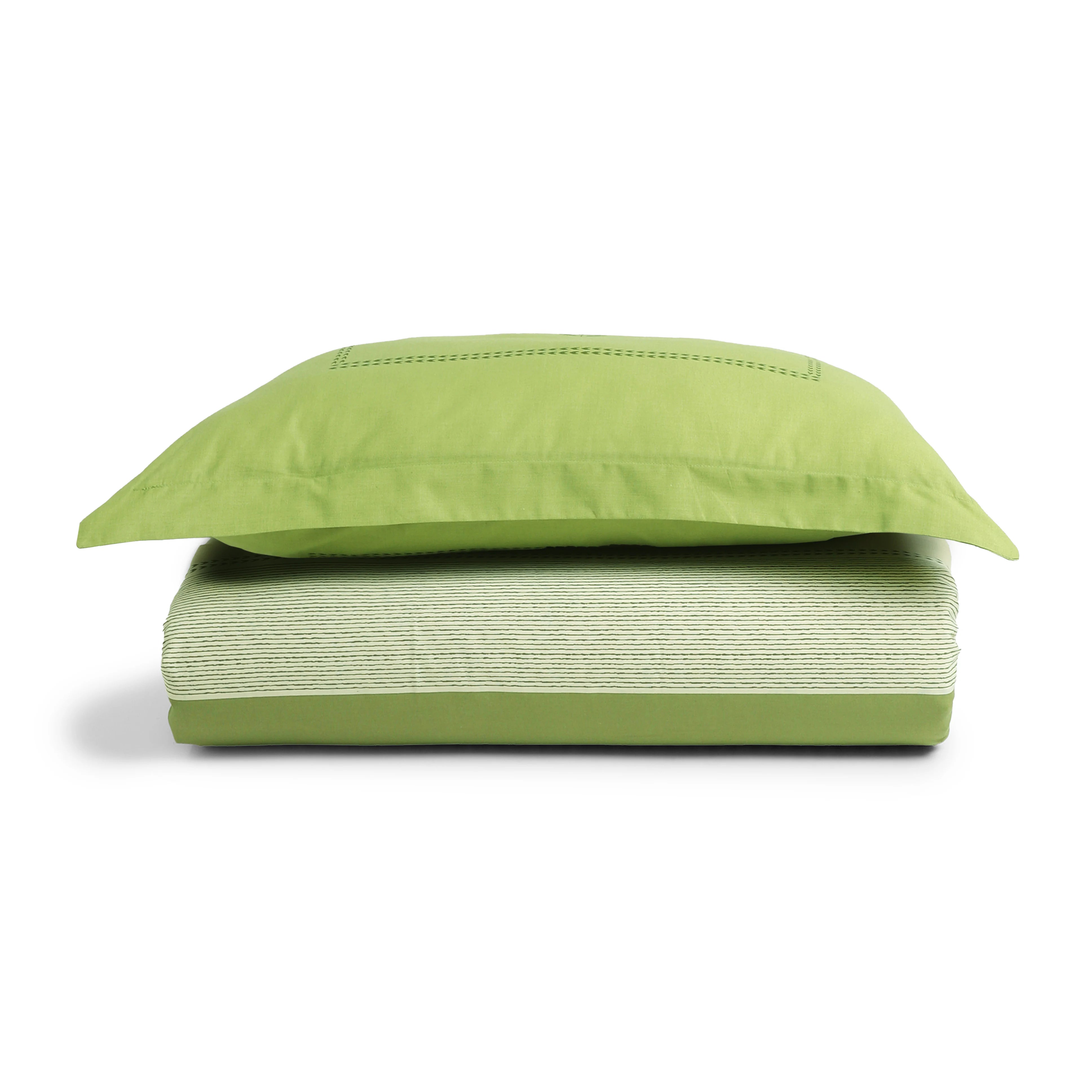 Chippa Lane | Contemporary Indian Print Design Cotton Bedsheet Set-Indian Moss Indian Moss / Single