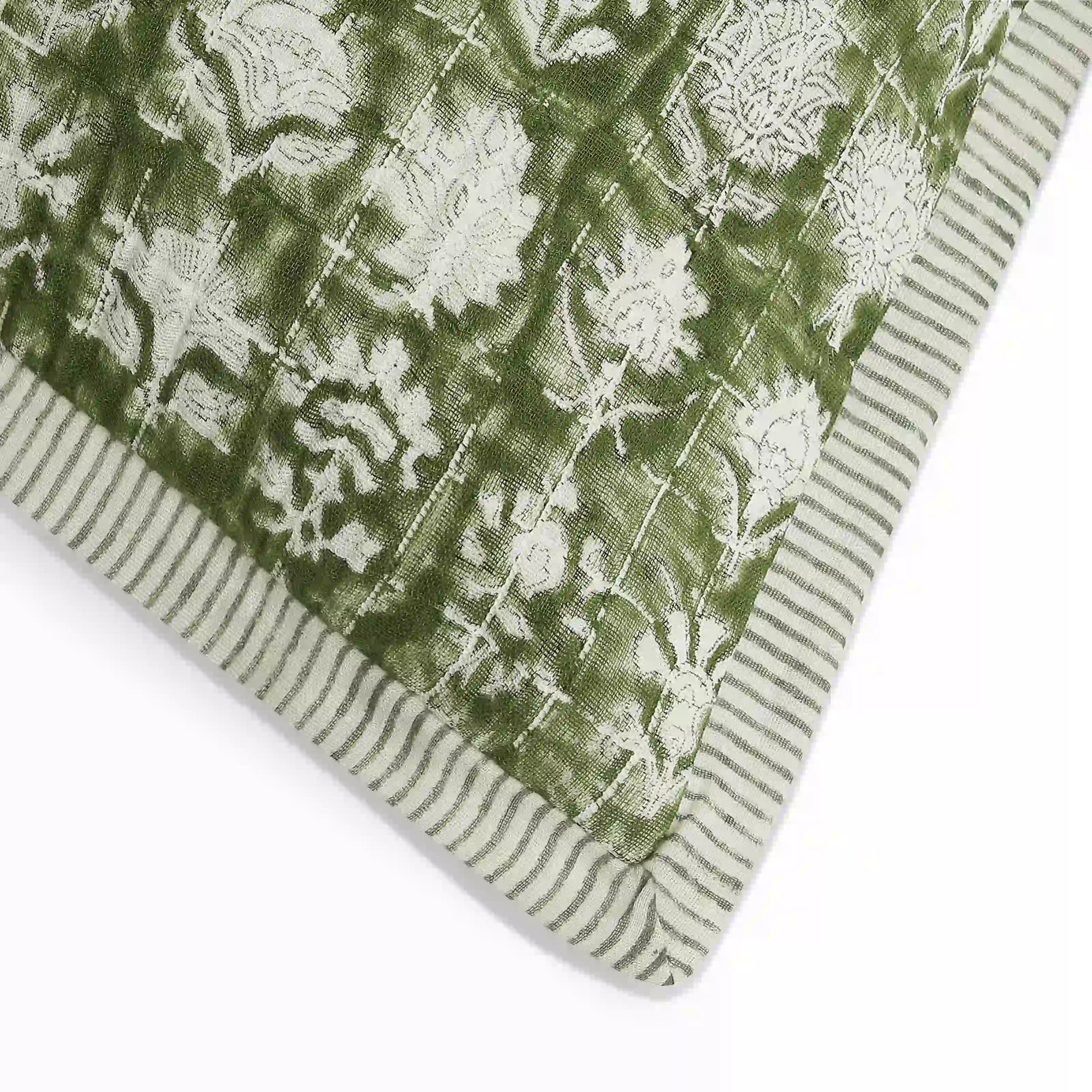 Espricia Printed Cushion Cover | Jaipuri Bloom Tropical Green / Cushion Cover (41cm x 41cm)