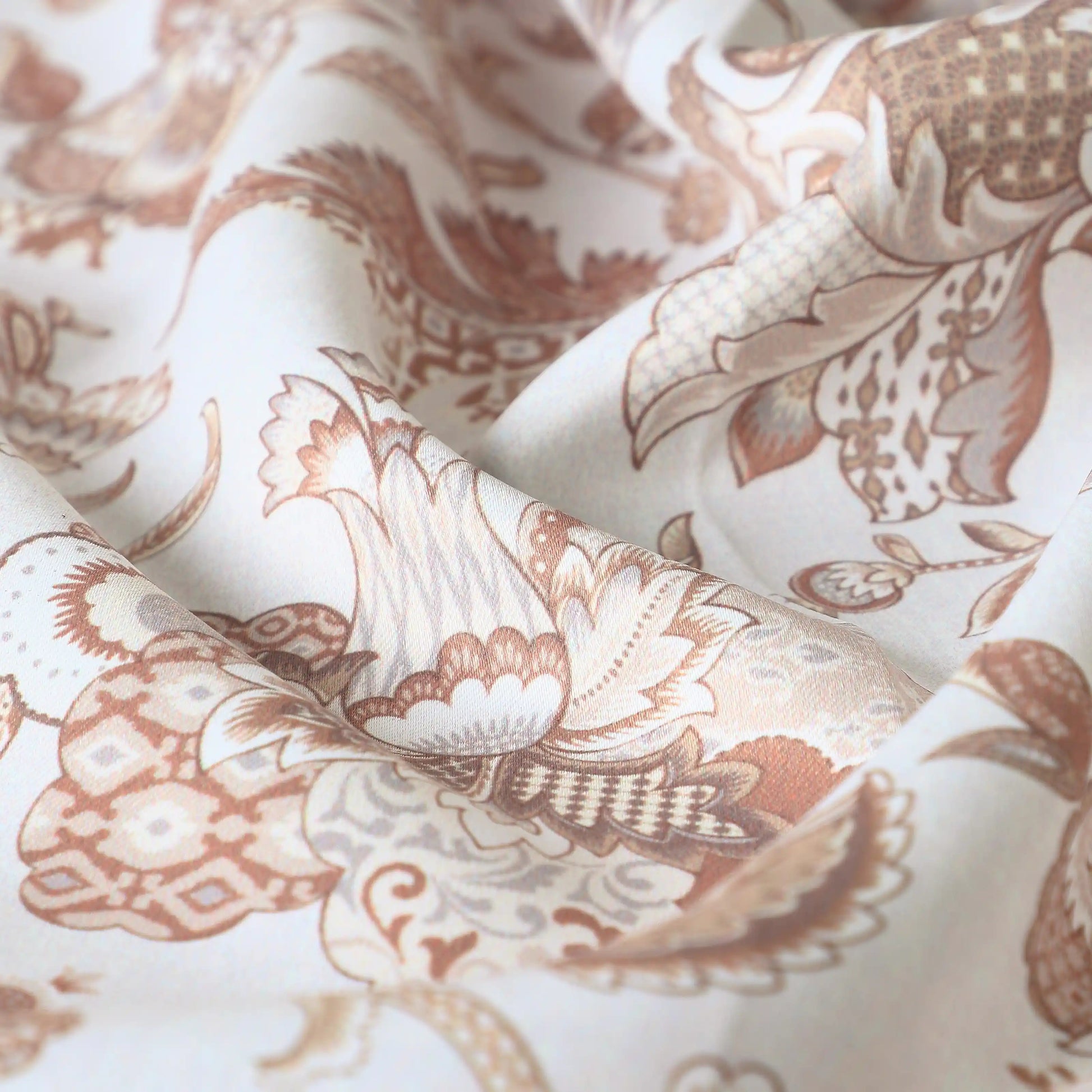 Bloomshire Classic Set Of 2 Printed Readymade Curtains | Classic Chintz Sand / Door-XL (9ft X 4.4ft)