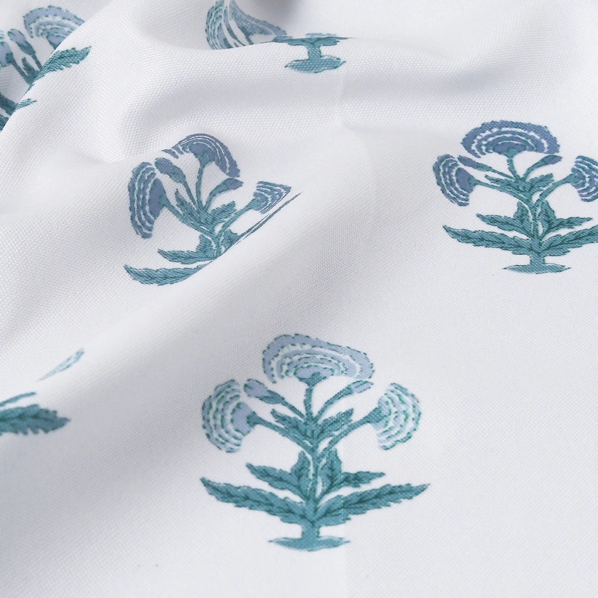 Chippa Lane Set Of 2 Printed Readymade Curtains | 
Jaipur Echo Blue / Window (5ft X 4.4ft)