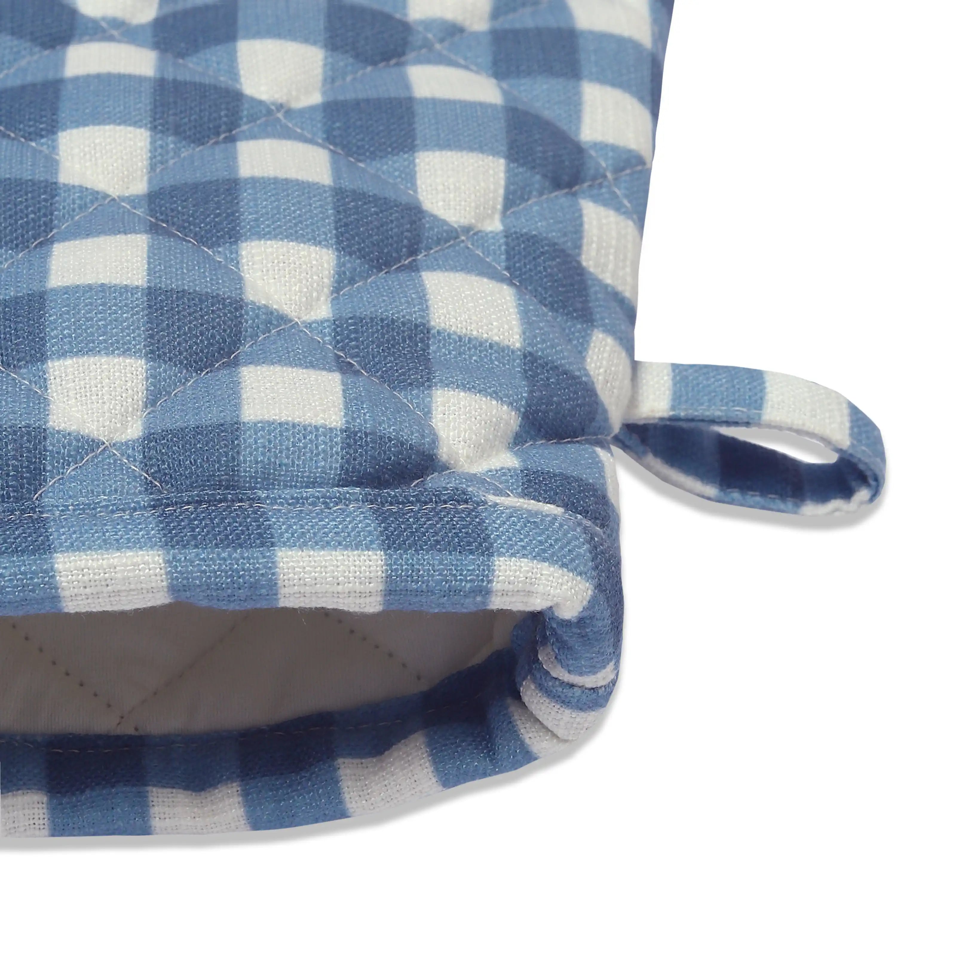 Nonna's Home 100% Polyester Oven Mitts Small Blueberry Gingham / Oven Mitt (20cm x 20cm)
