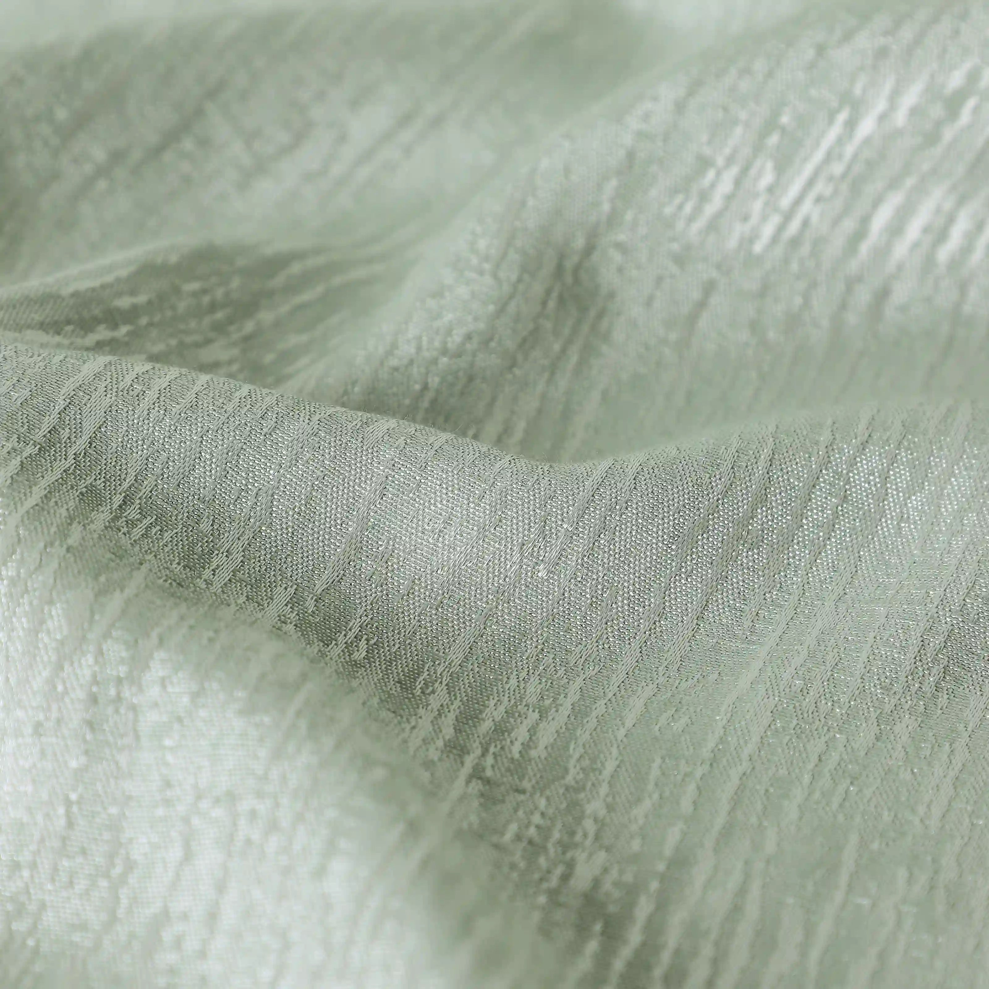 De Jacquard - Classic Set Of 2 Jacquard Readymade Curtains | Woodland Dreams Mint Lagoon / Window (5ft X 4.4ft)