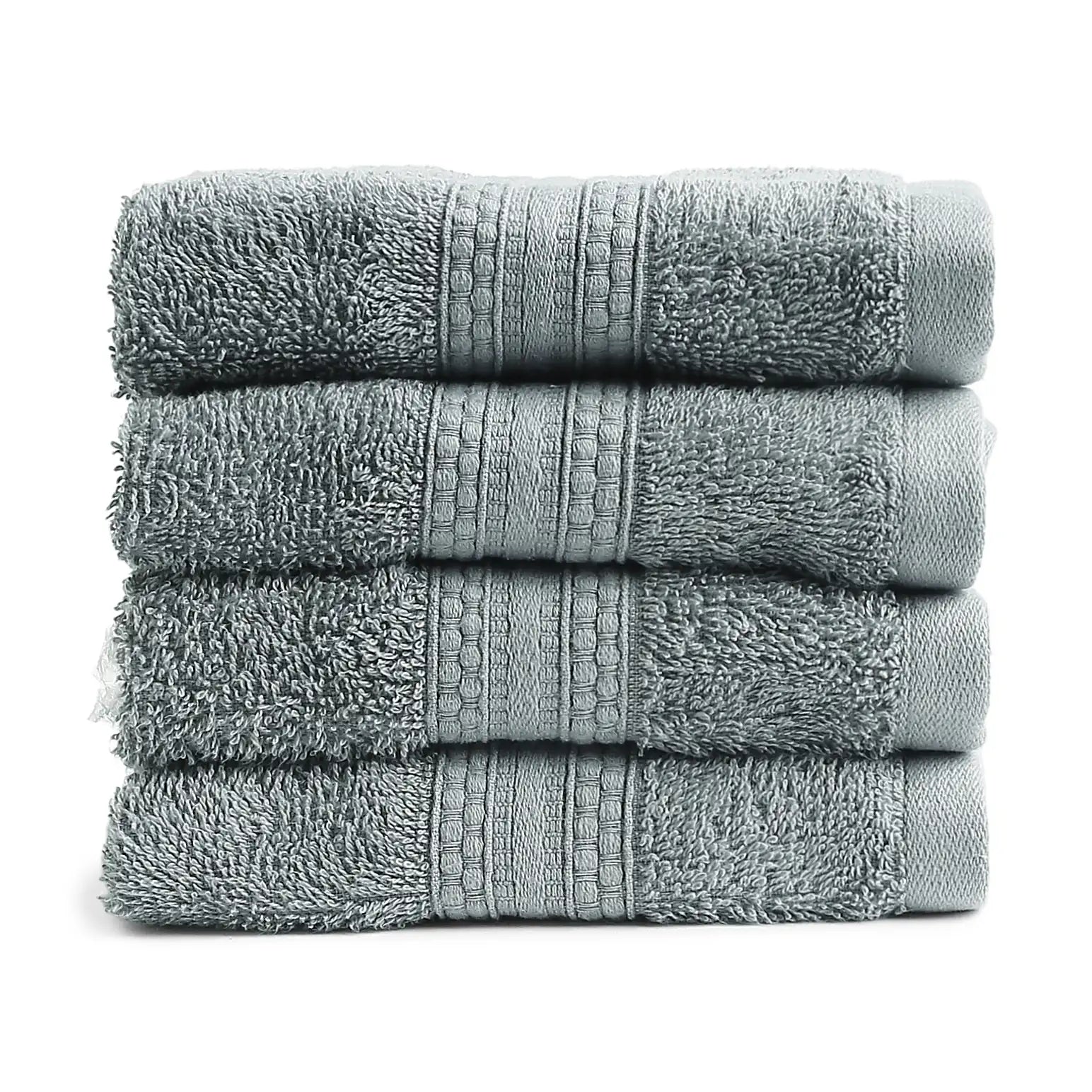 Paleto 100% Cotton Face Towel - Pack Of 4 Graphite / Face Towel (30cm x 30cm)