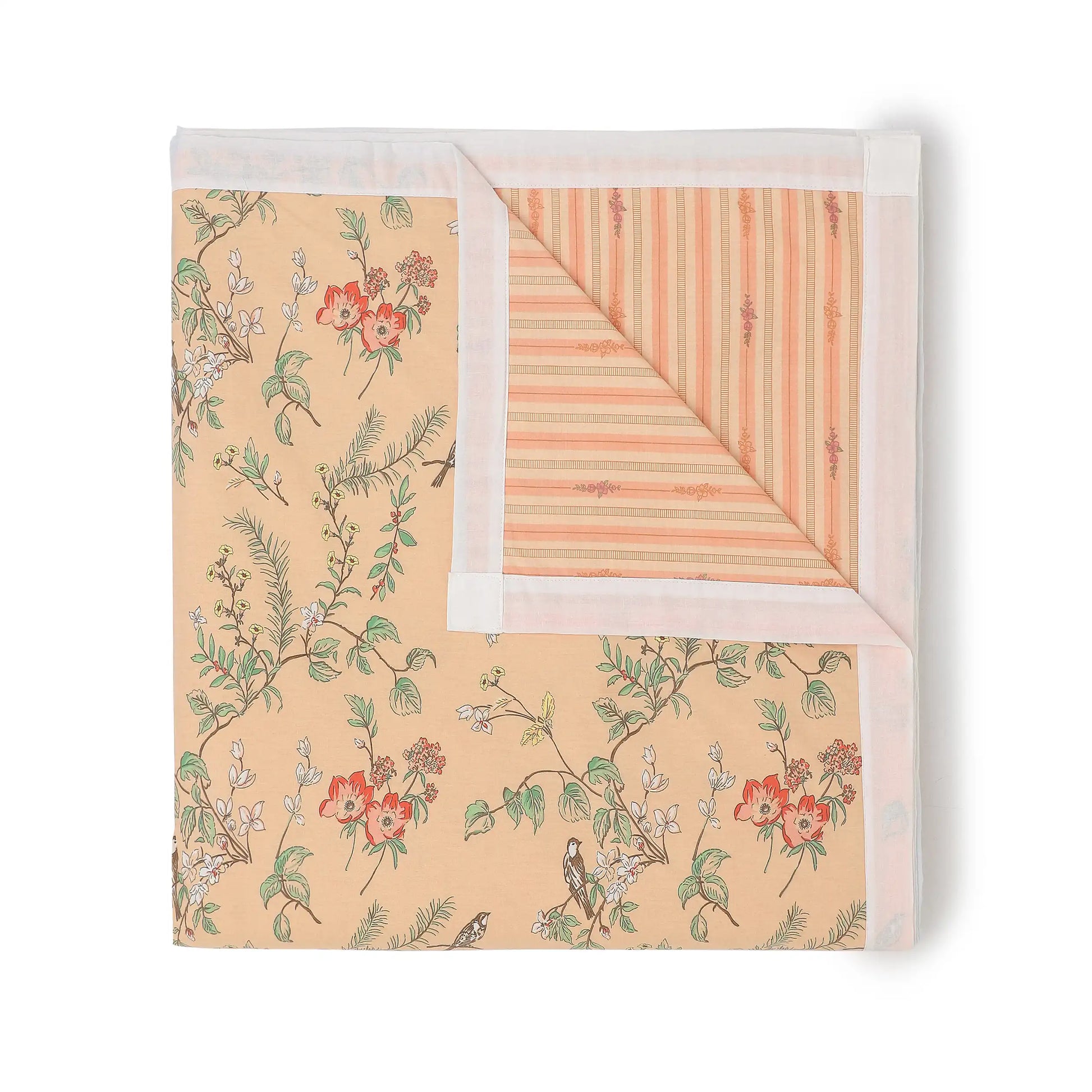 Bloomshire Luxe Printed Dohar-Peach Peach / Single