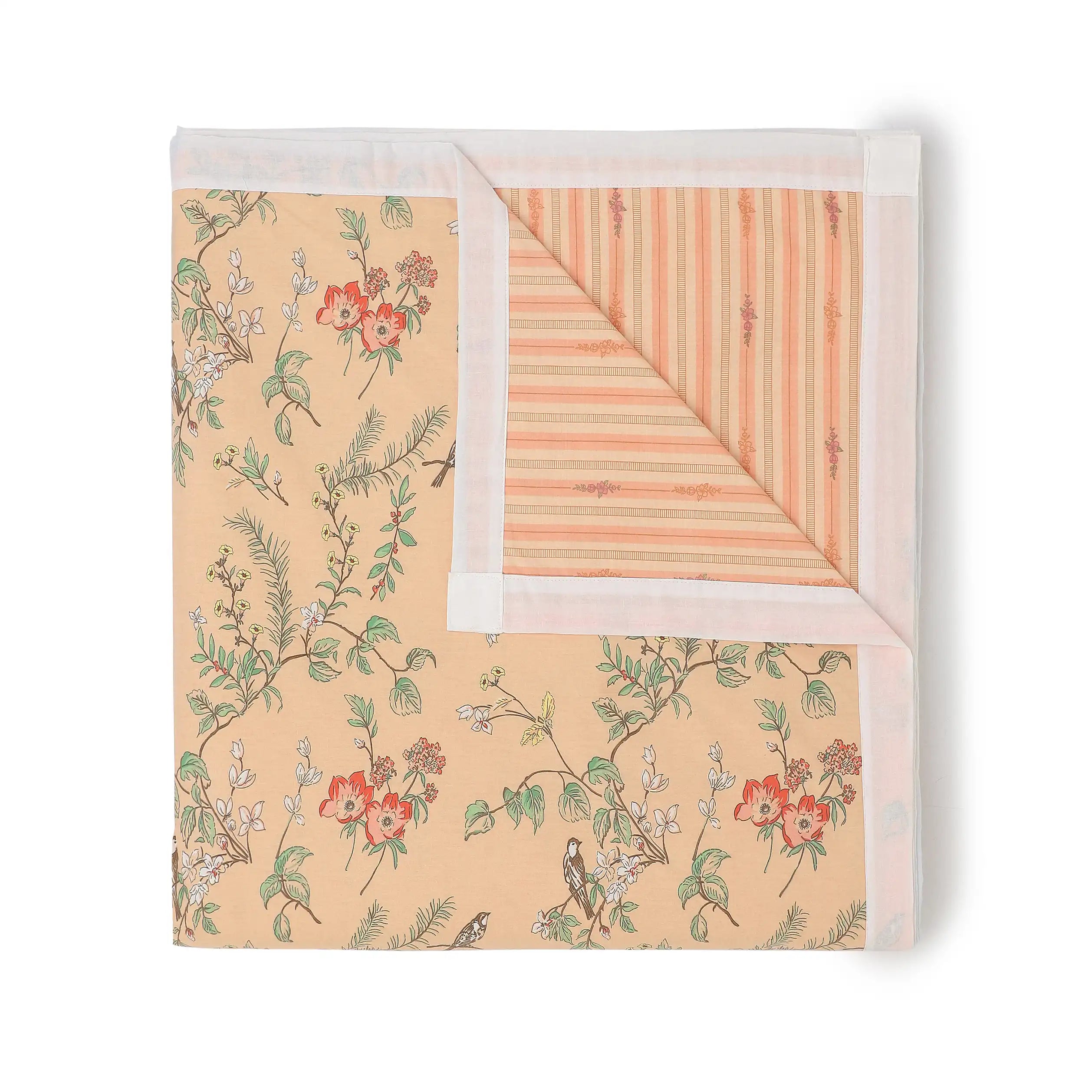 Bloomshire Luxe Printed Dohar-Peach Peach / Single