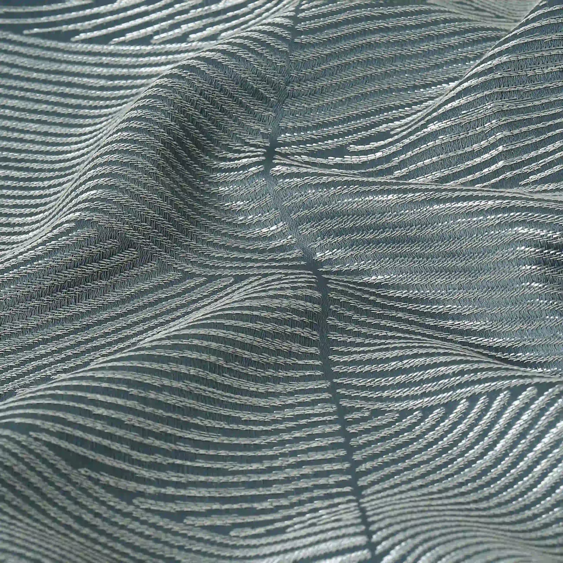 De Jacquard - Luxe Set Of 2 Jacquard Readymade Curtains | Eternal Imprint Teal / Door-XL (9ft X 4.4ft)