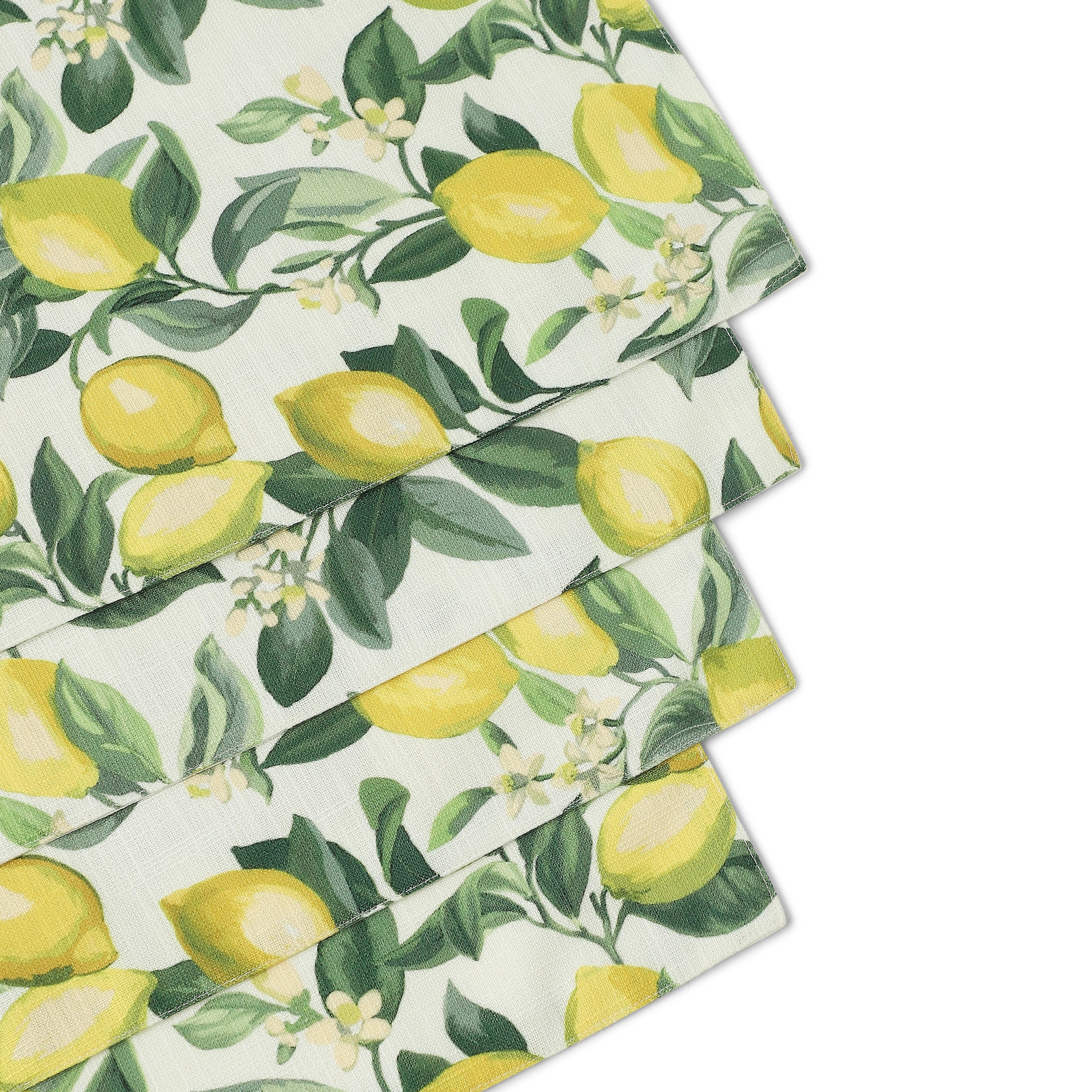 Nonna's Home 100% Polyester Table Placemat Set Lemon Zest / 4 Piece Set