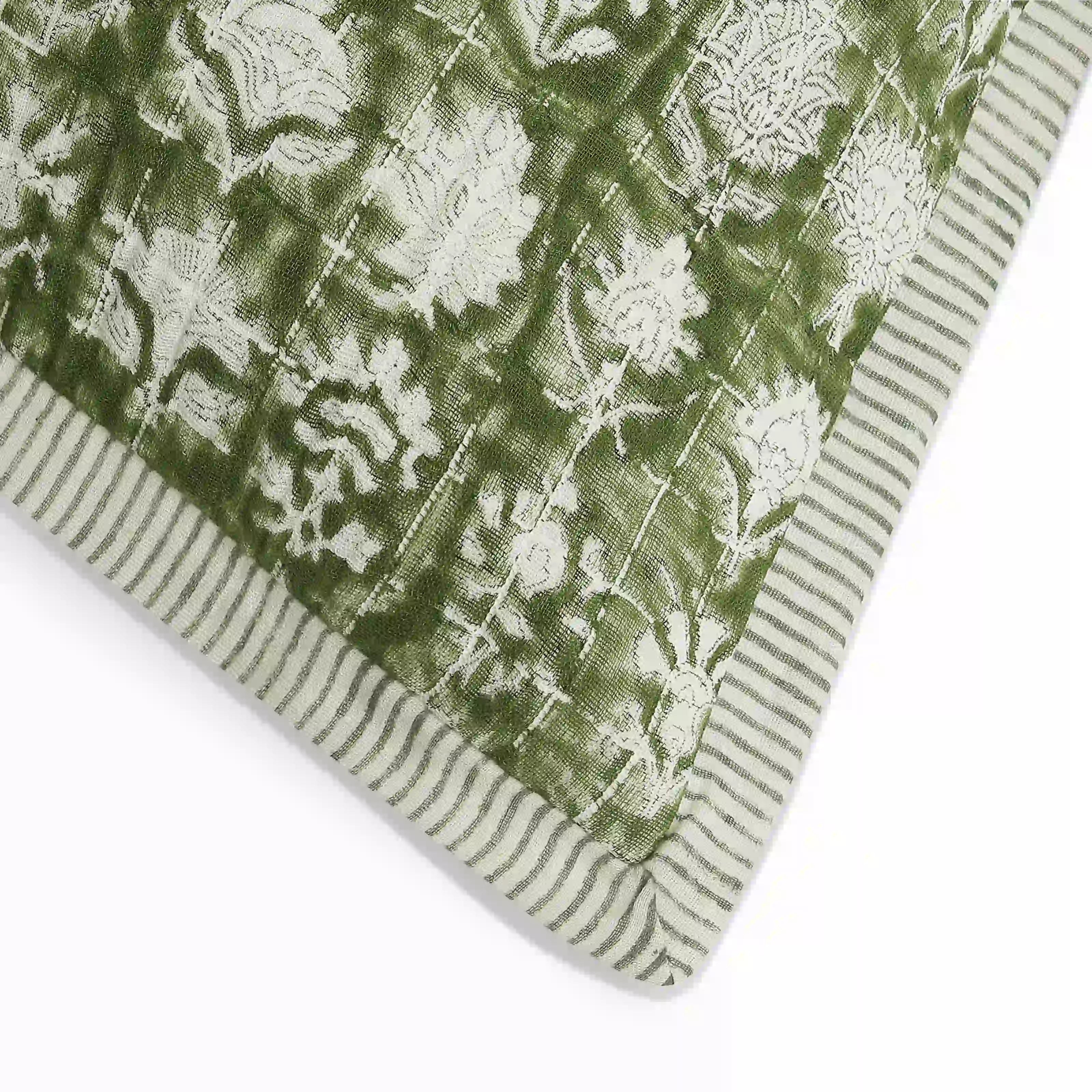 Espricia Printed Cushion Cover | Jaipuri Bloom Tropical Green / Cushion Cover (51cm x 51cm)