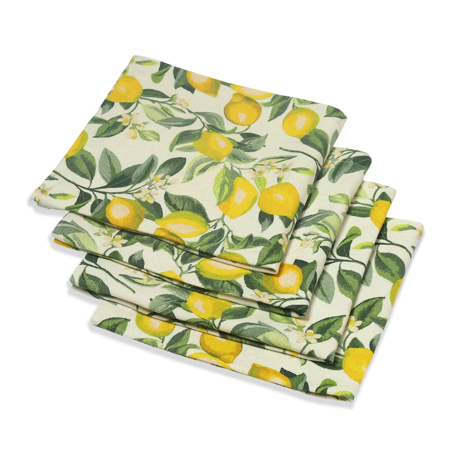 Nonna's Home 100% Cotton Table Napkin Set Lemon Zest / Pack of 4