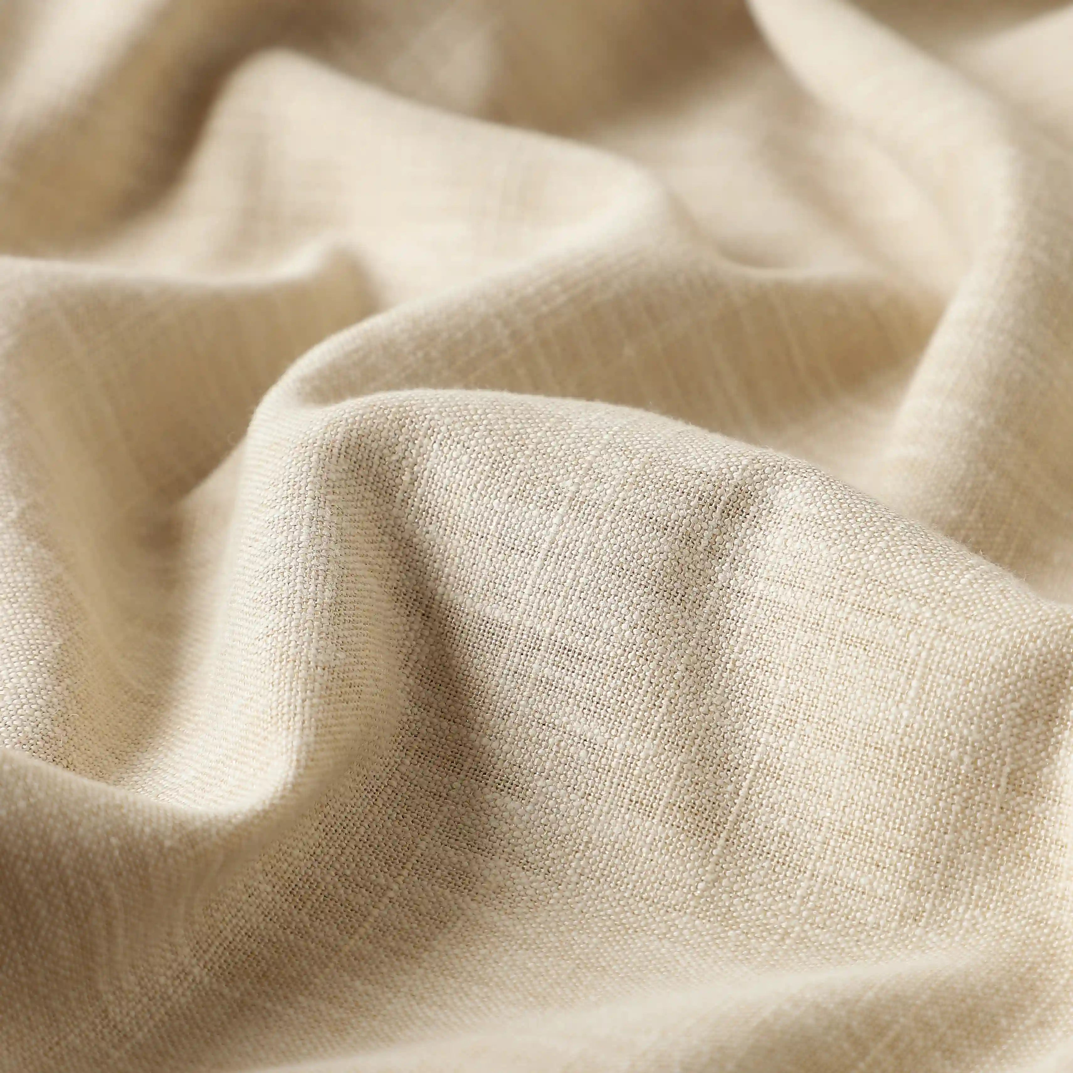 Paleto Set Of 2 Solid Readymade Curtains | Desert Tones Biscotti / Window (5ft X 4.4ft)
