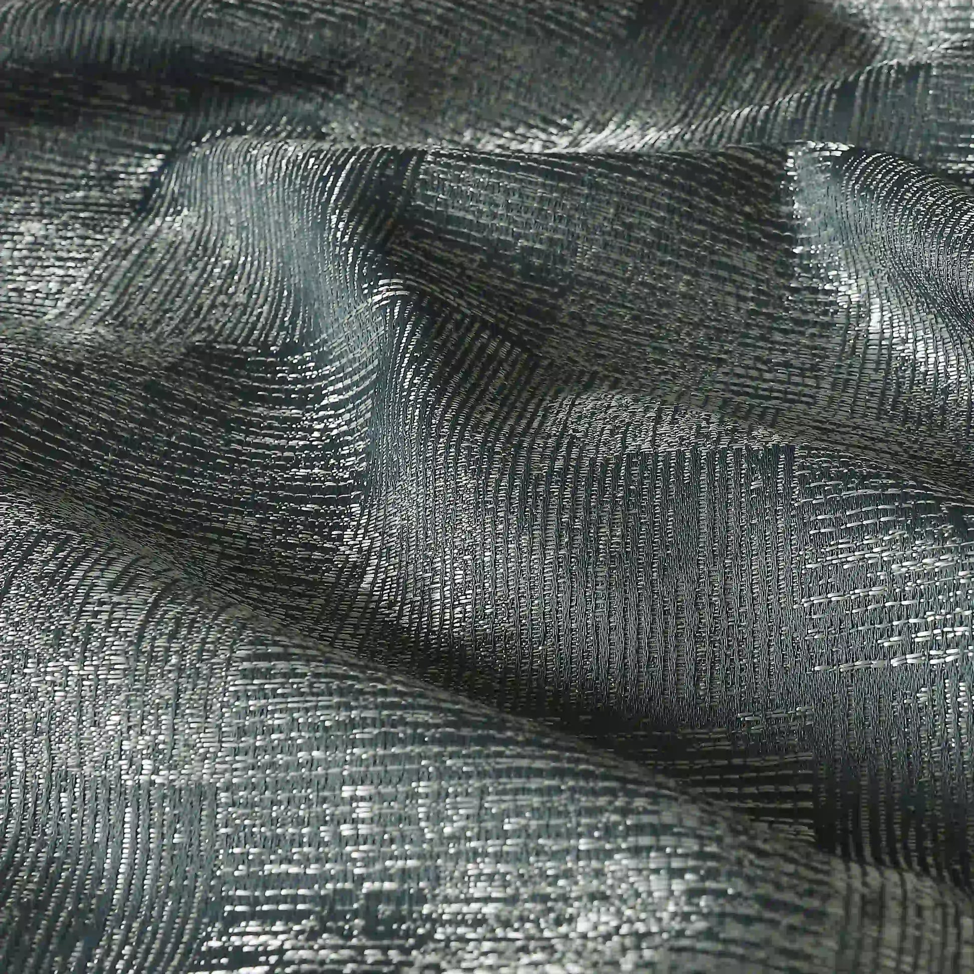 De Jacquard - Luxe Set Of 2 Jacquard Readymade Curtains | Eternal Imprint Teal Dust / Door (7ft X 4.4ft)