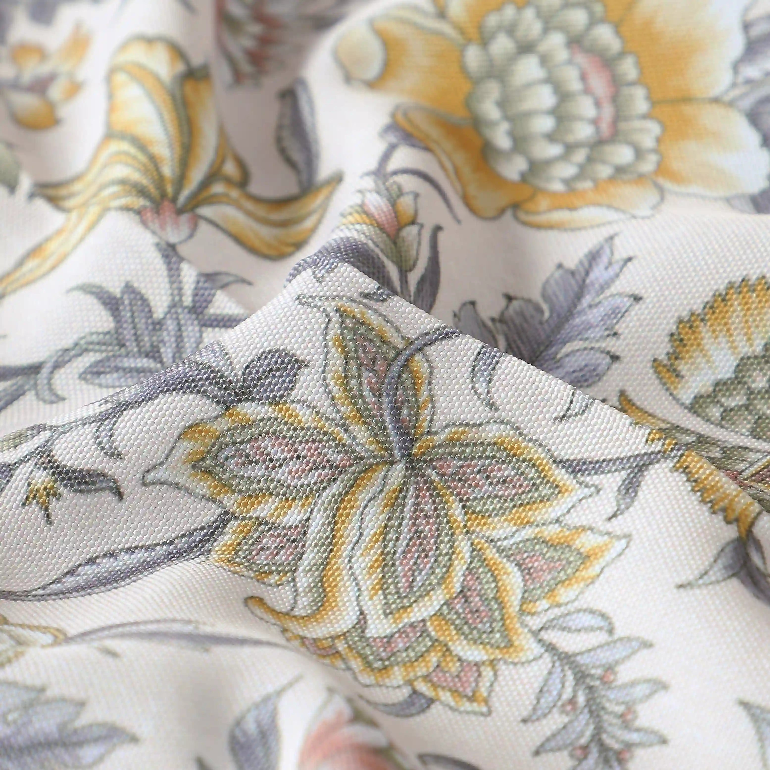 Chippa Lane Set Of 2 Printed Readymade Curtains | Chintz Affair Mustard / Window (5ft X 4.4ft)