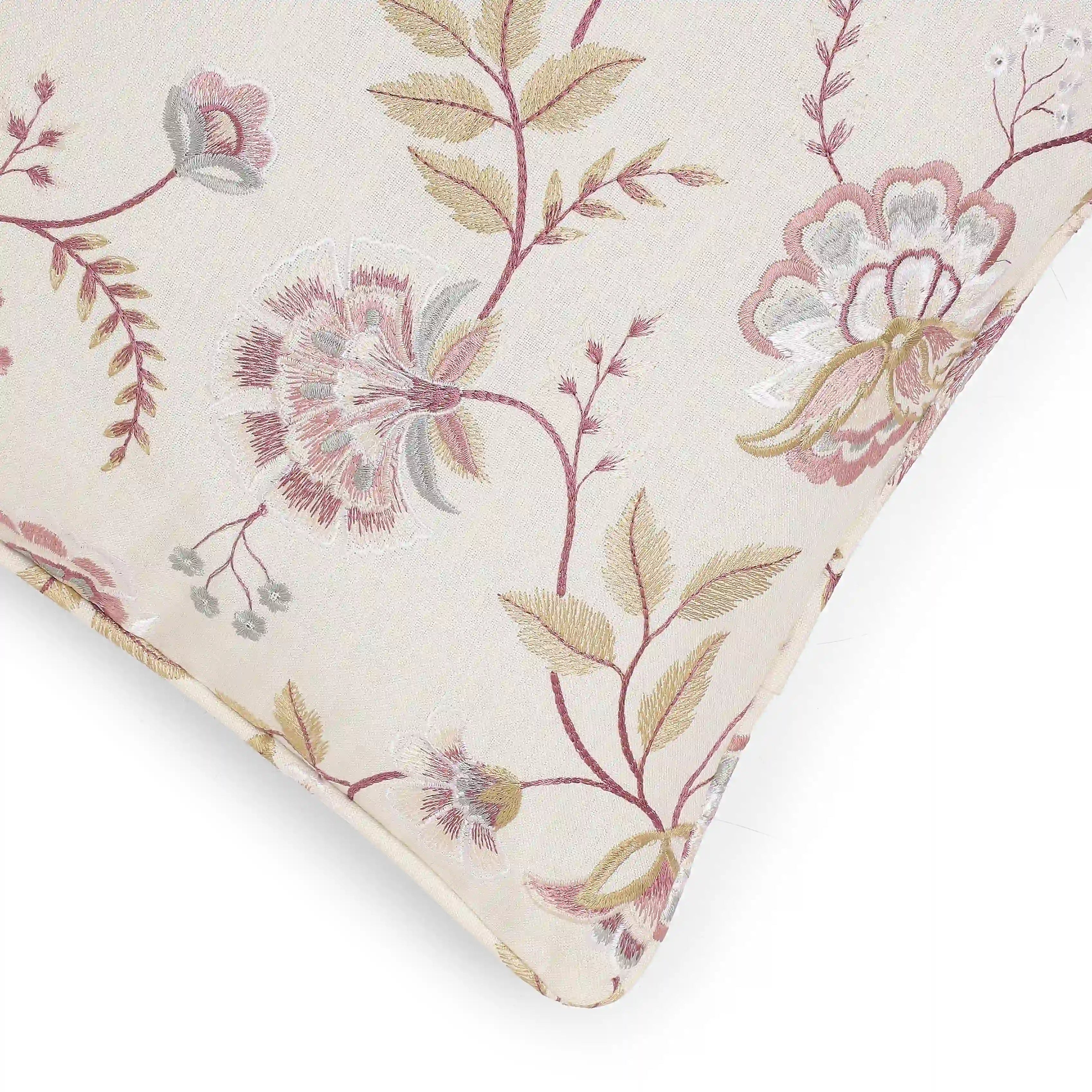Estrella Embroiderd Cushion Cover | Garden Muse Liliac Bliss / Cushion Cover (41cm x 41cm)