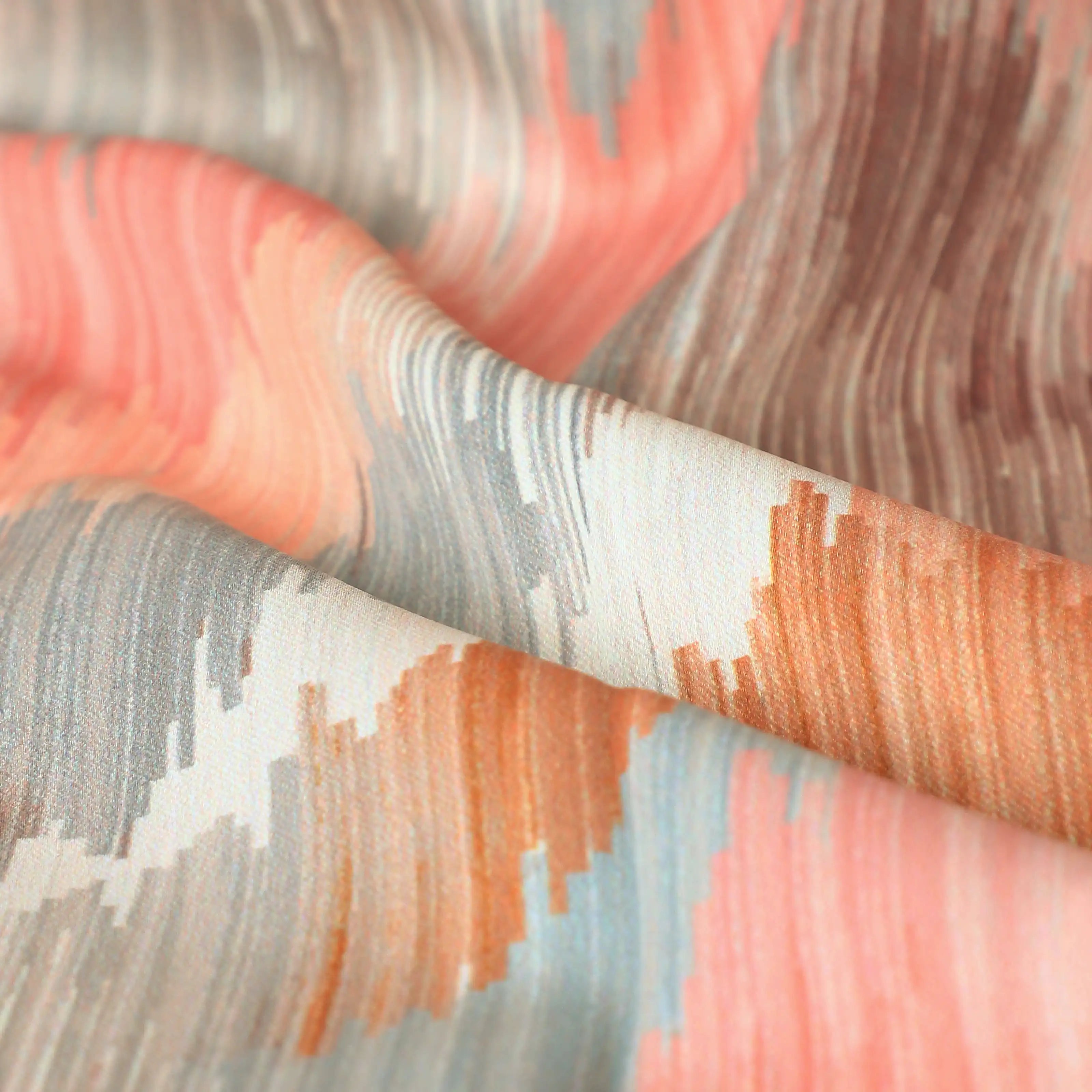Bloomshire Classic Set Of 2 Printed Readymade Curtains | Modern Ikat Rusty Rose / Door-XL (9ft X 4.4ft)