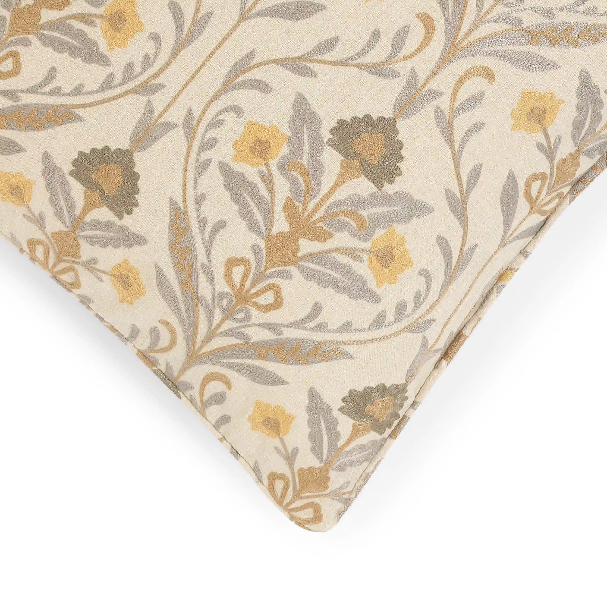 Espricia Embroidered Cushion Cover | Saanjh Baked Sand / Cushion Cover (41cm x 41cm)