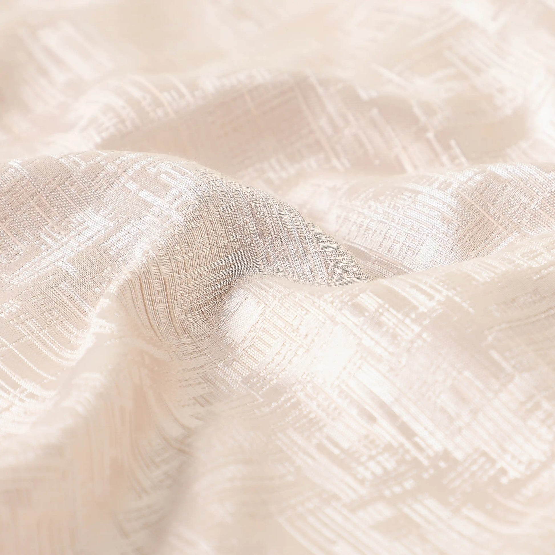 De Jacquard - Classic Set Of 2 Jacquard Readymade Curtains | Textured tales Blush / Window (5ft X 4.4ft)