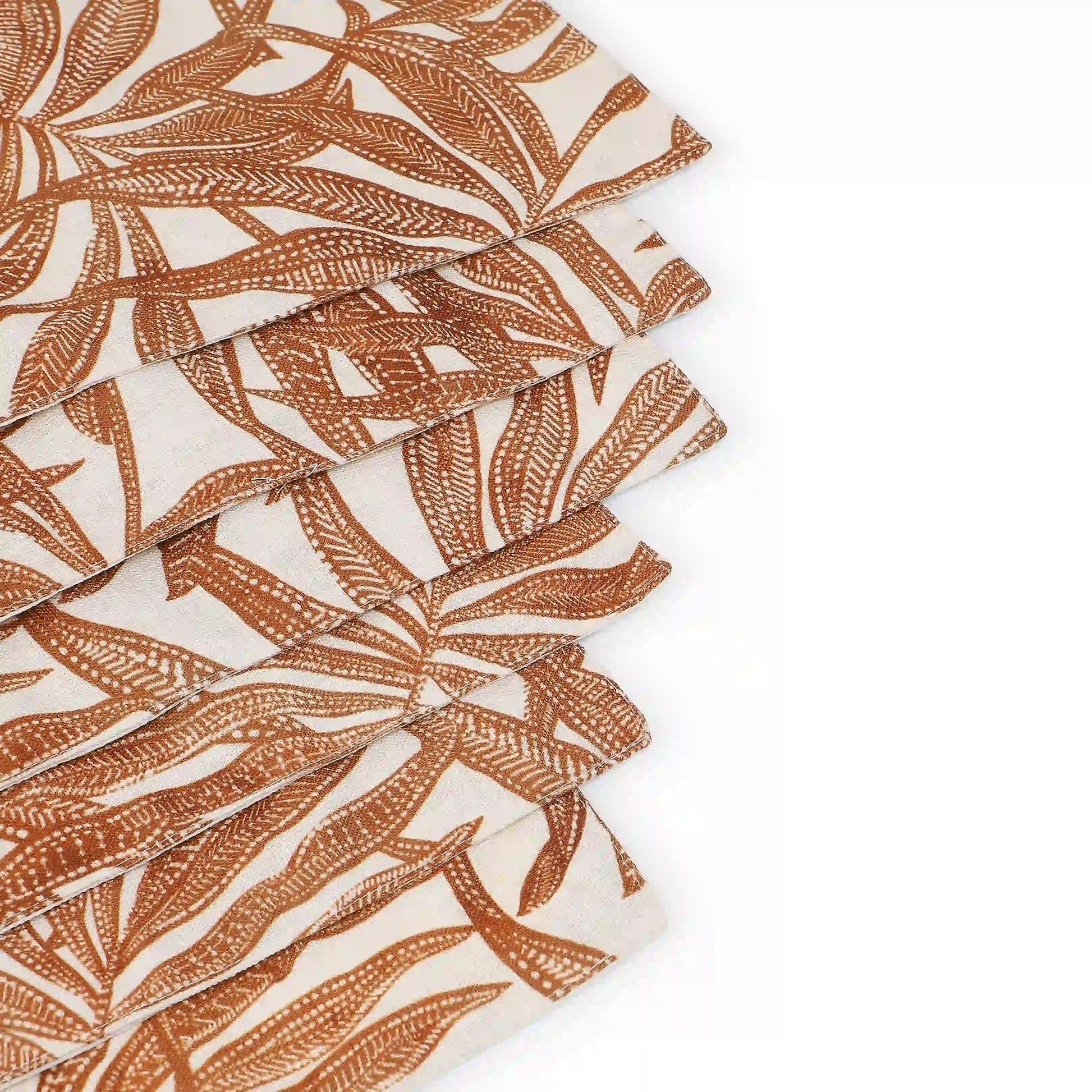 Nonna's Home 100% Polyester Table Placemat Set Coppery Ferns / 6 Piece Set