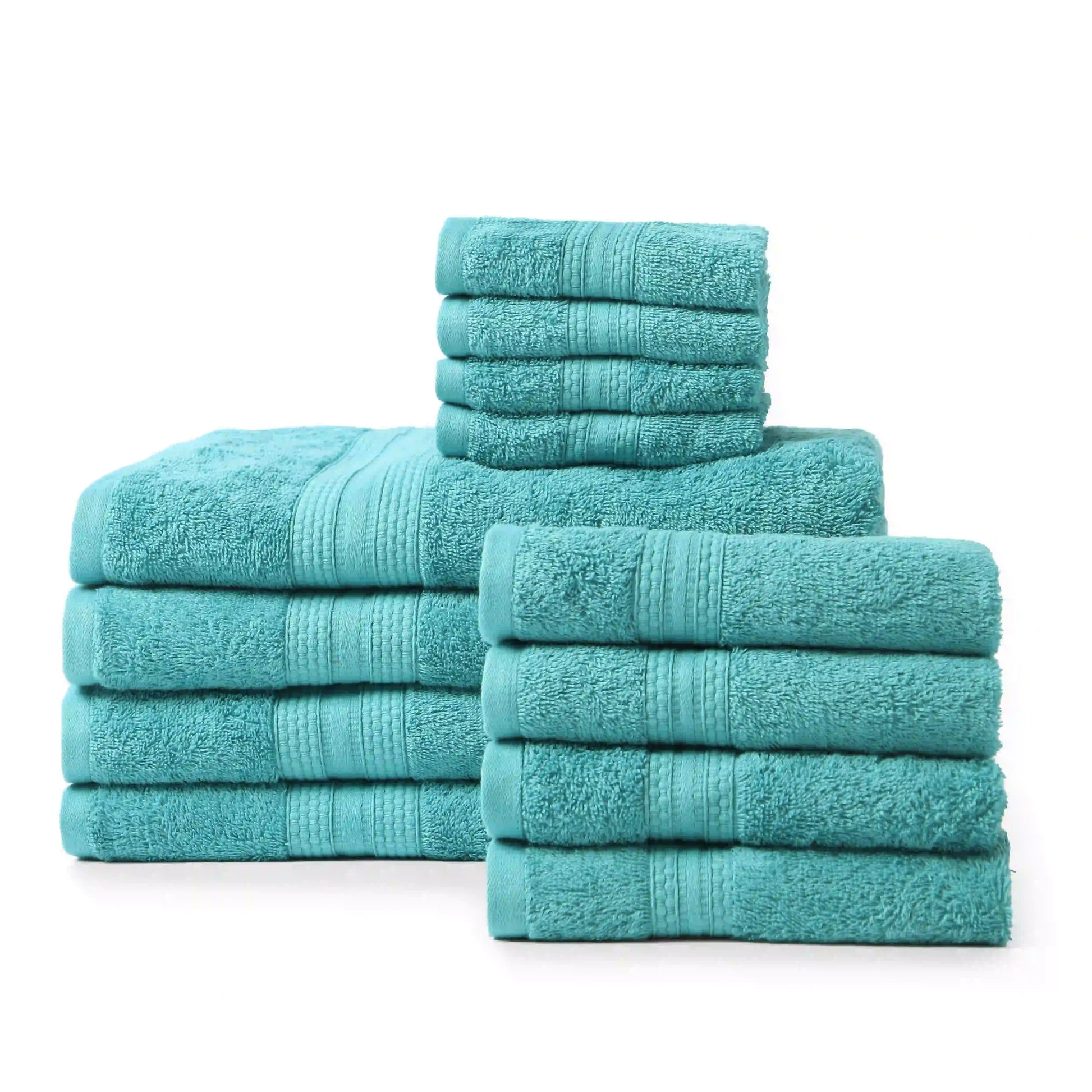 Paleto 100% Cotton Towel Set - Pack Of 12 Teal / 12 Piece Set