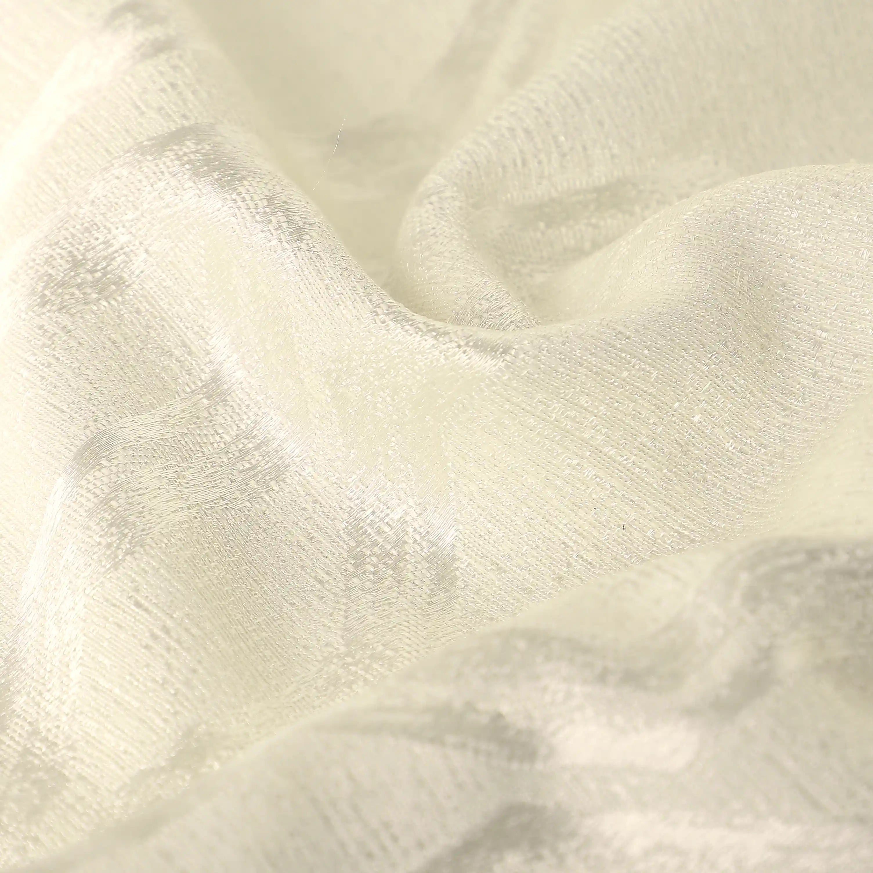 De Jacquard - Classic Set Of 2 Jacquard Readymade Curtains | Abstract Flow Pearl / Door (7ft X 4.4ft)