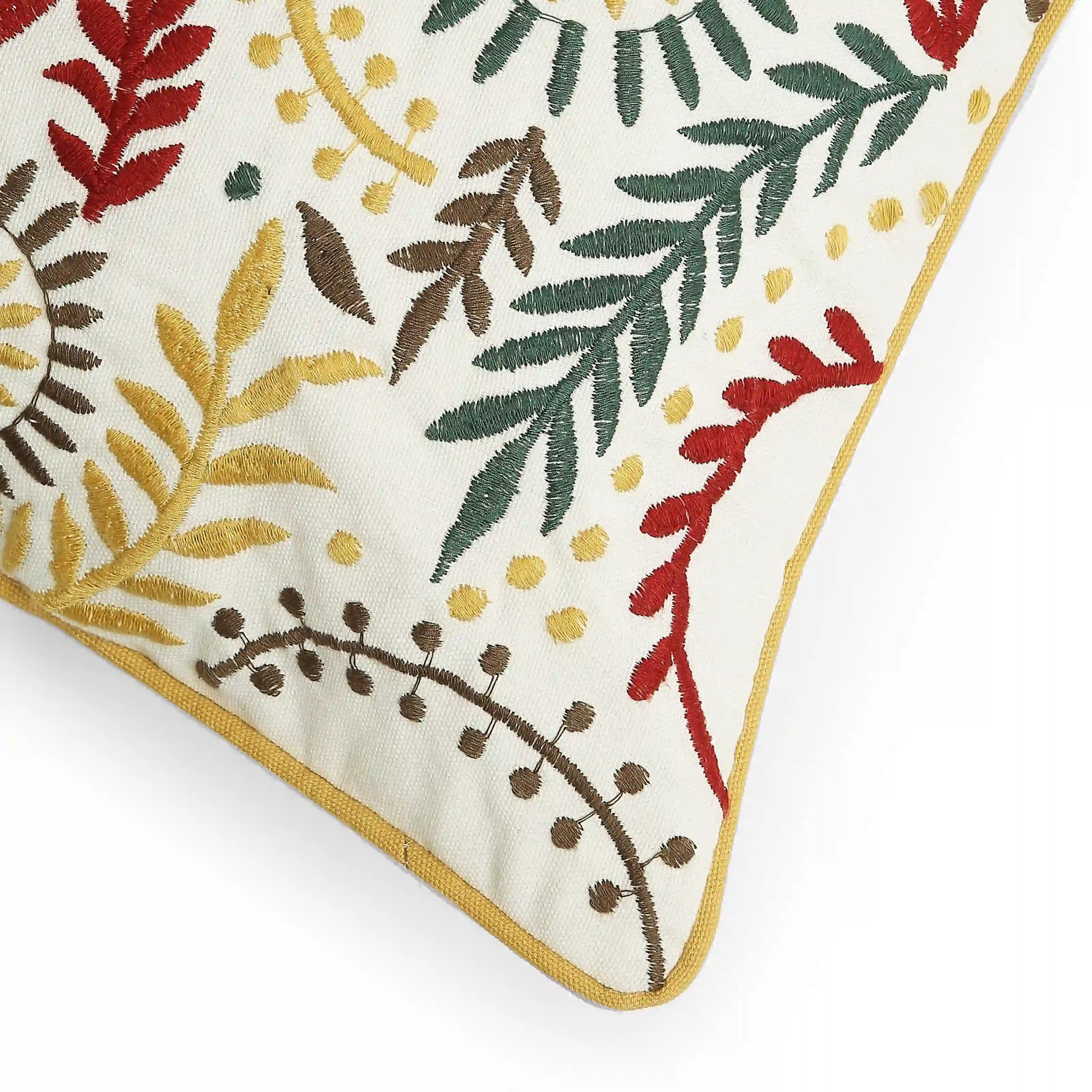 Espricia Embroidered Cushion Cover | Floral Mirage Sepia / Cushion Cover (51cm x 51cm)