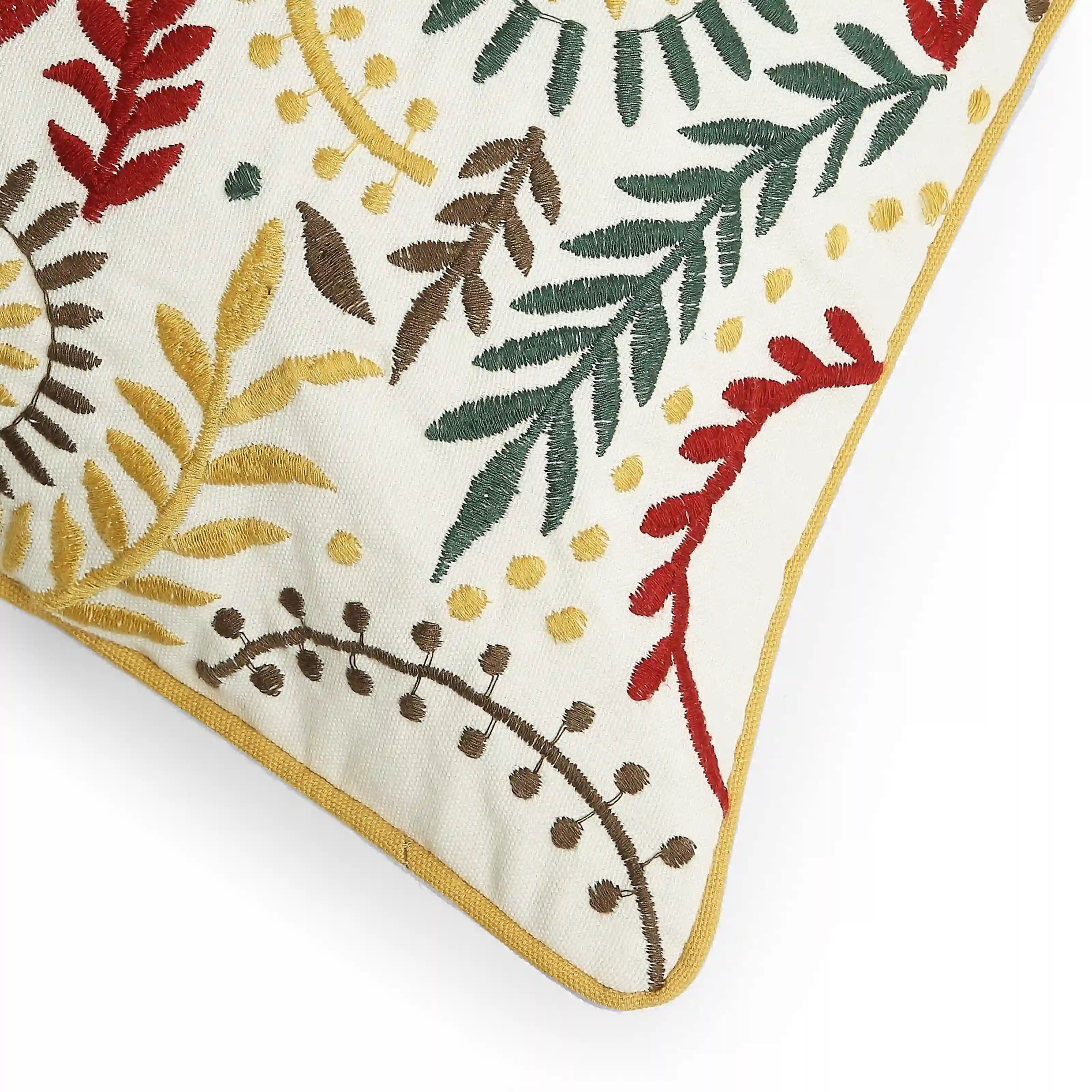 Espricia Embroidered Cushion Cover | Floral Mirage Sepia / Cushion Cover (51cm x 51cm)