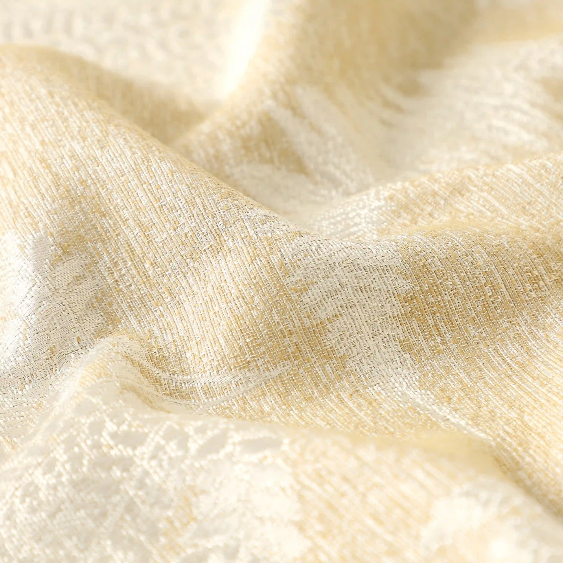 De Jacquard - Classic Set Of 2 Jacquard Readymade Curtains | Tropical Whisper Caramel / Window (5ft X 4.4ft)