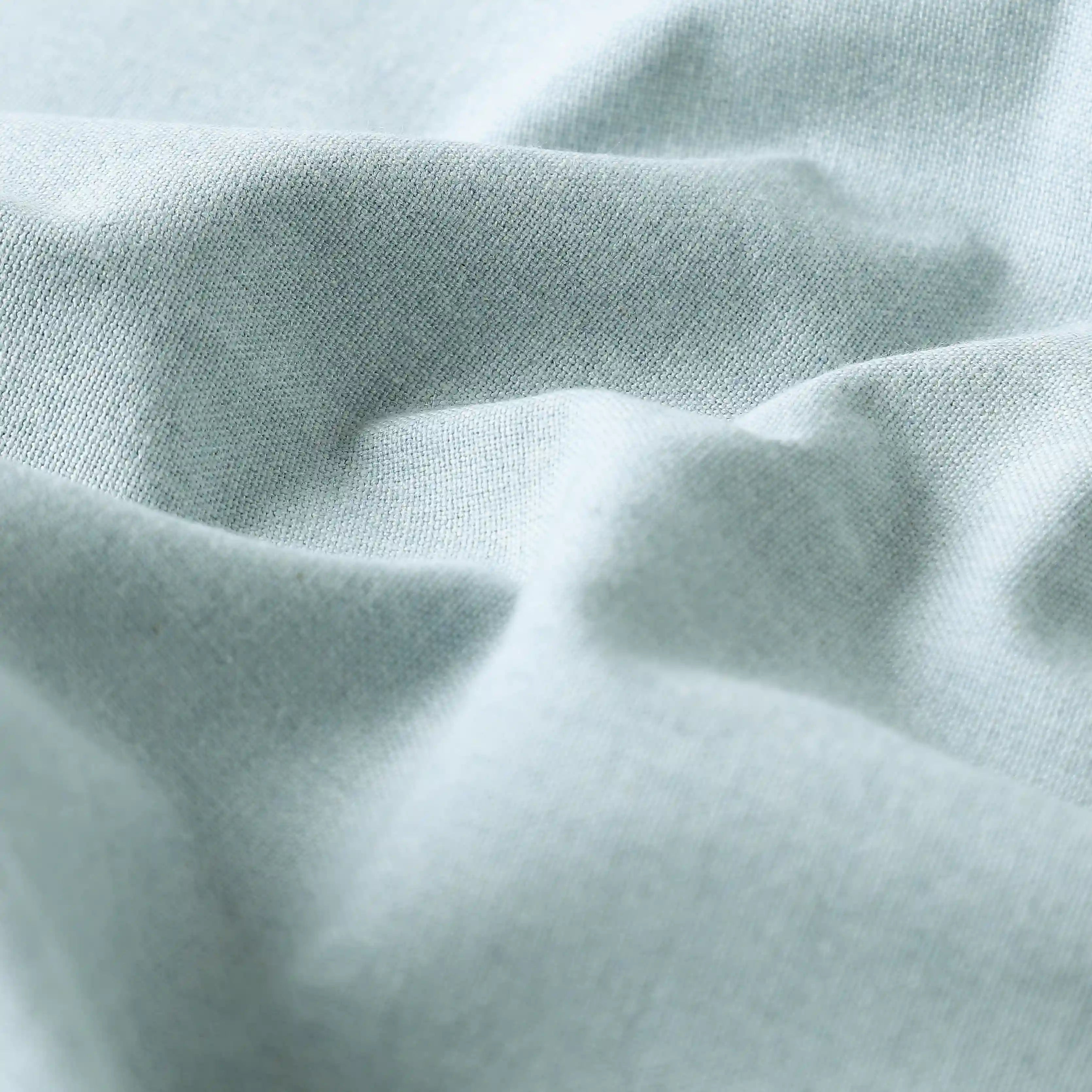 Pelushe Set Of 2 100% Cotton Solid Readymade Curtains | Everyday Hues Blue Haze / Window (5ft X 4.4ft)